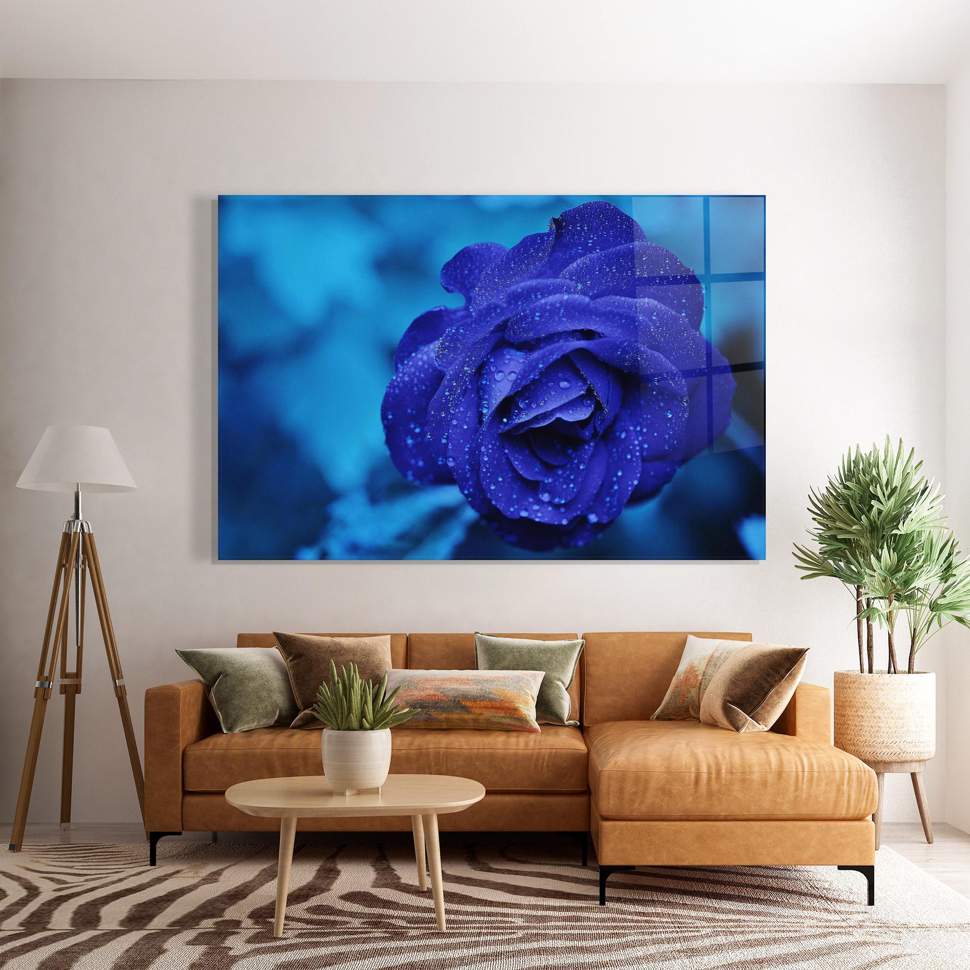 Obraz na Szkle Blue Water Rose mockup 7