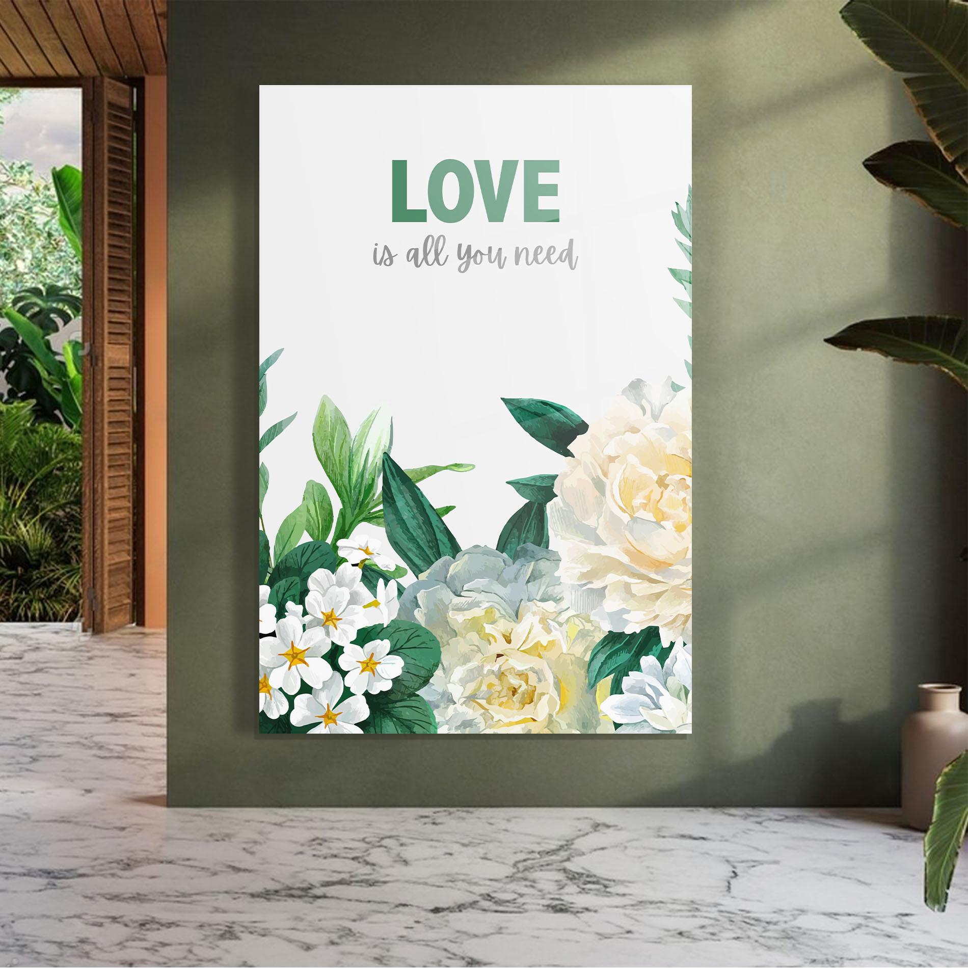 Obraz na Szkle Green Rose Love mockup 7