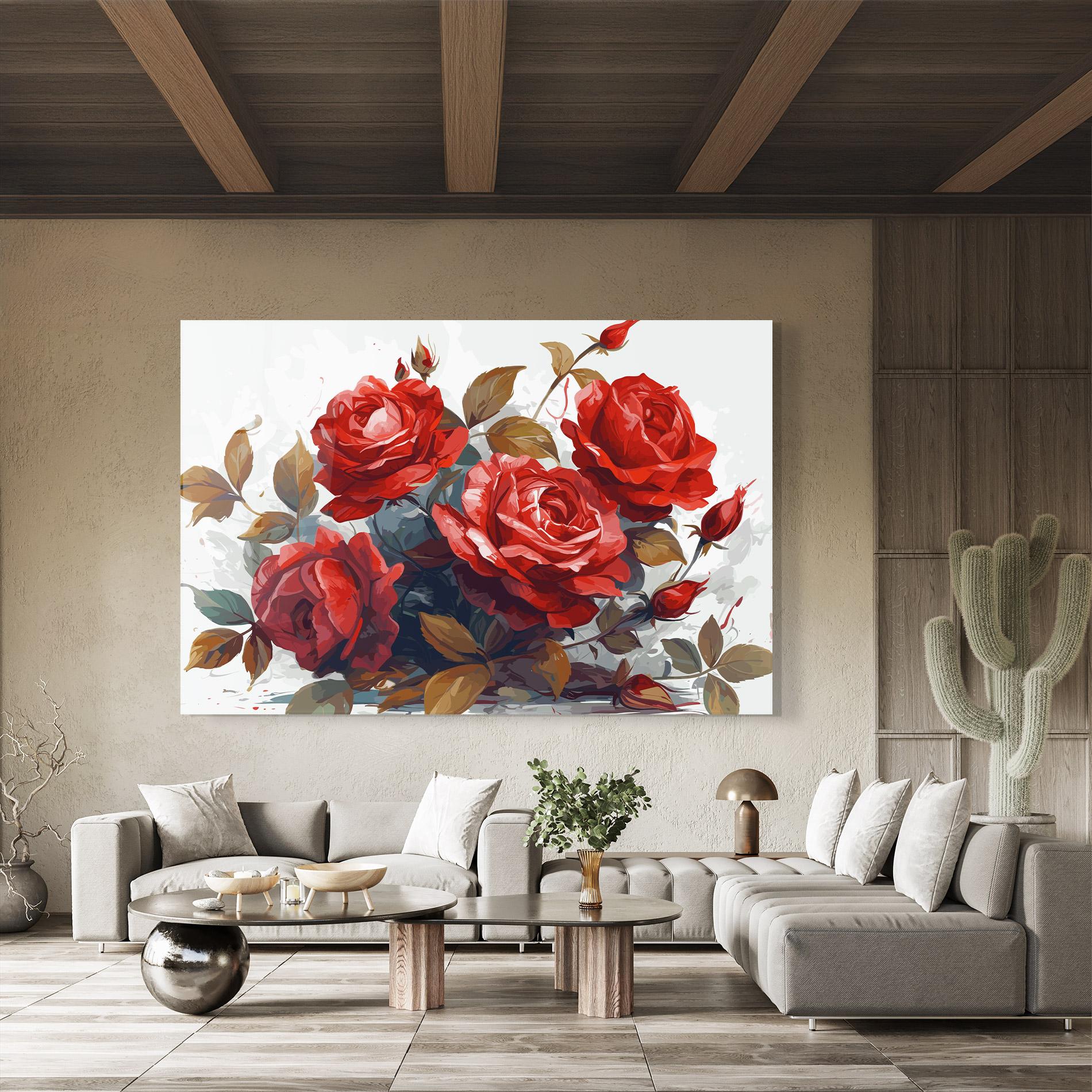 Obraz na Szkle Beautiful Red Roses mockup 8