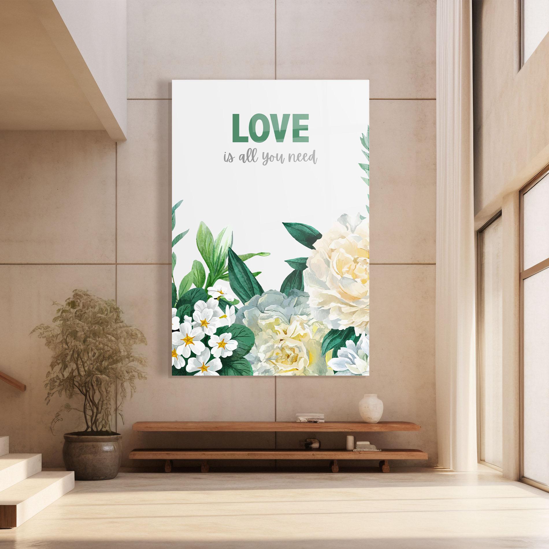 Obraz na Szkle Green Rose Love mockup 8