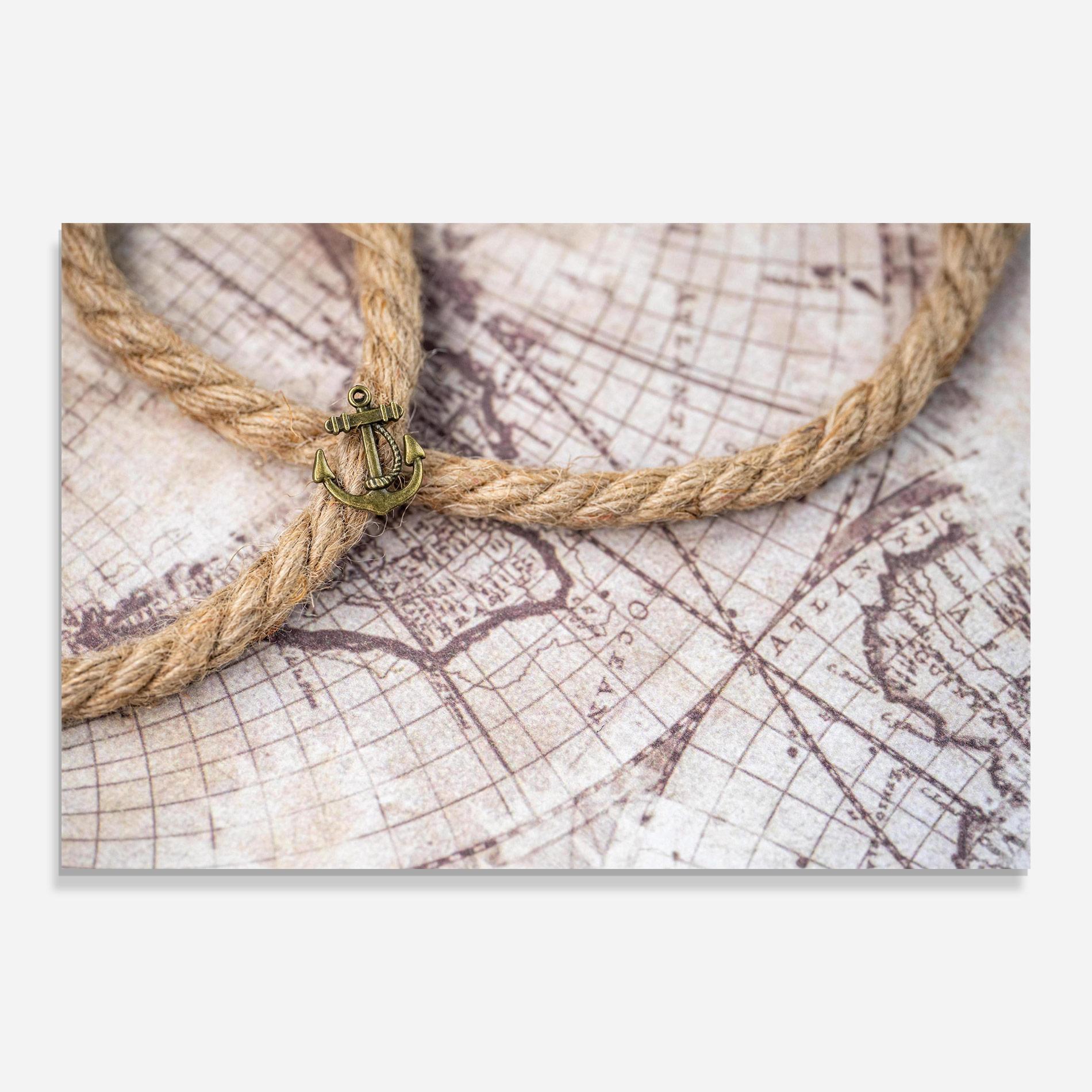 Obraz na Szkle Anchor Map mockup 0