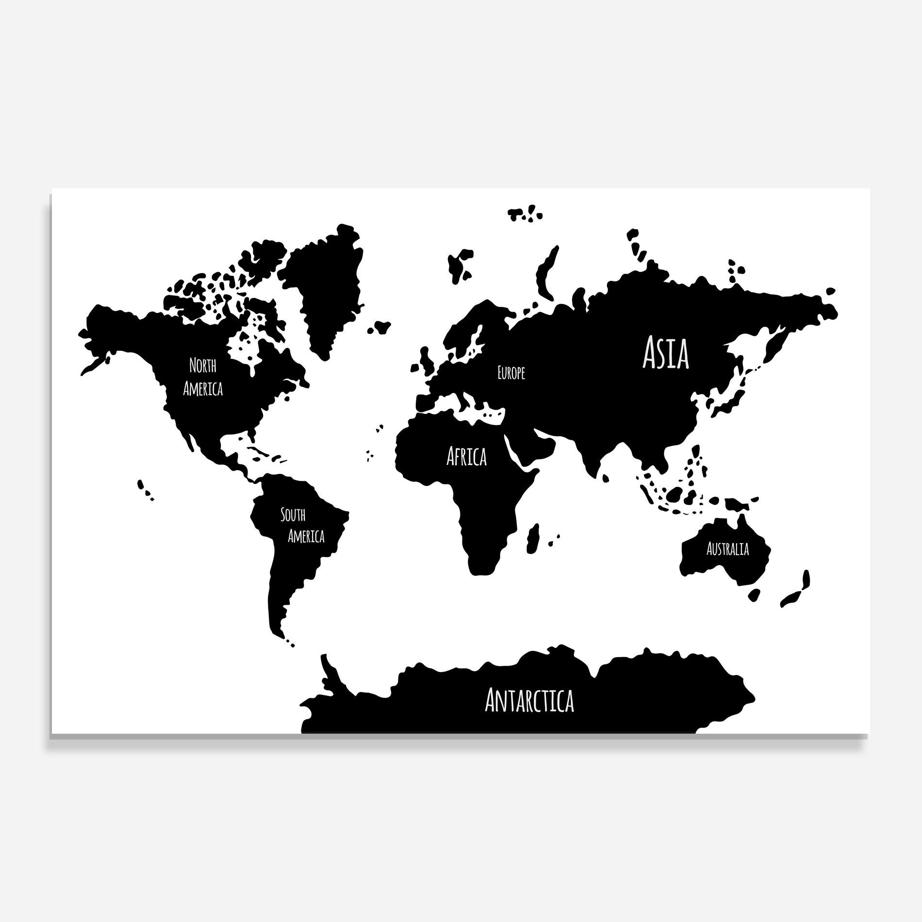 Obraz na Szkle Black Map World mockup 0