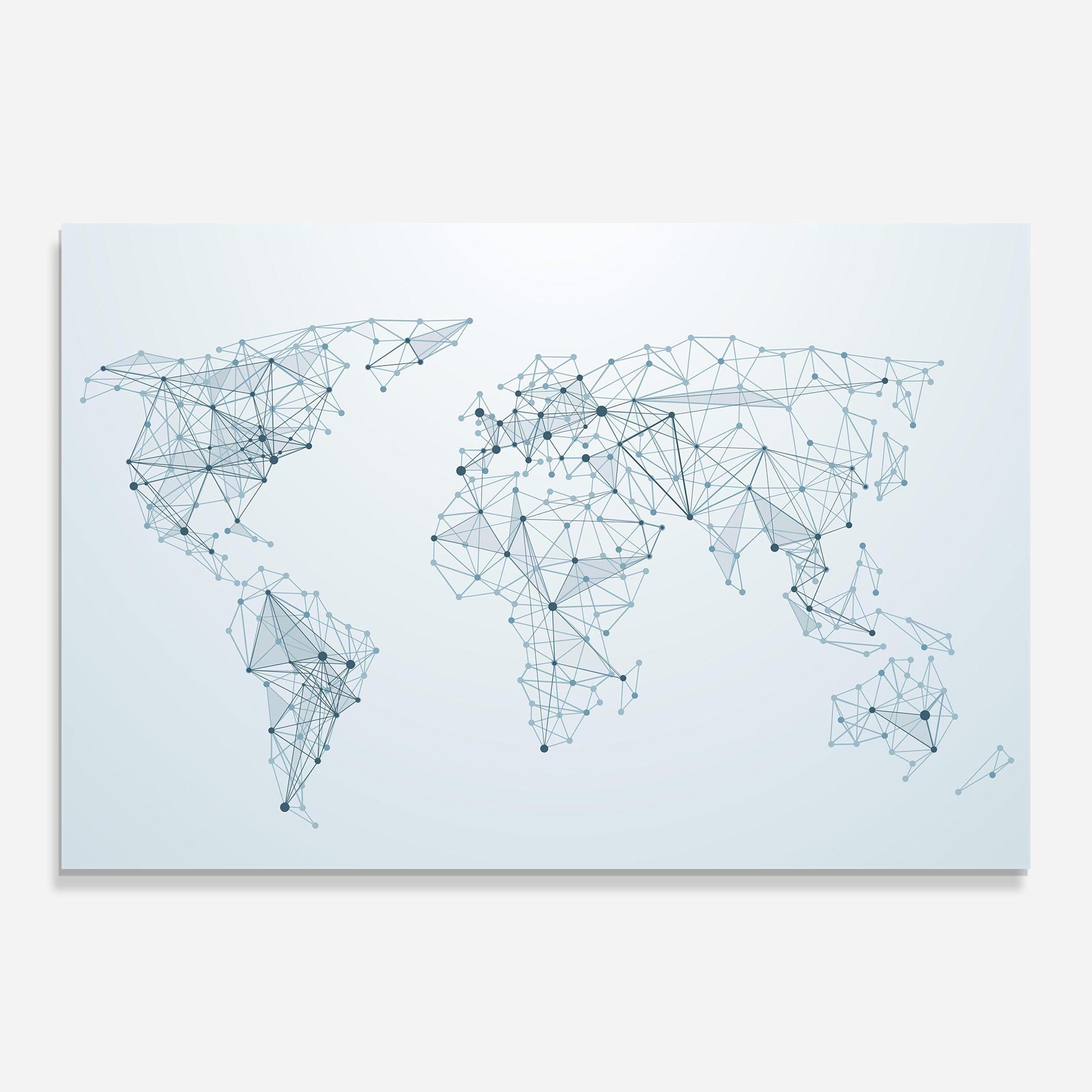 Obraz na Szkle Blue Line Map mockup 0