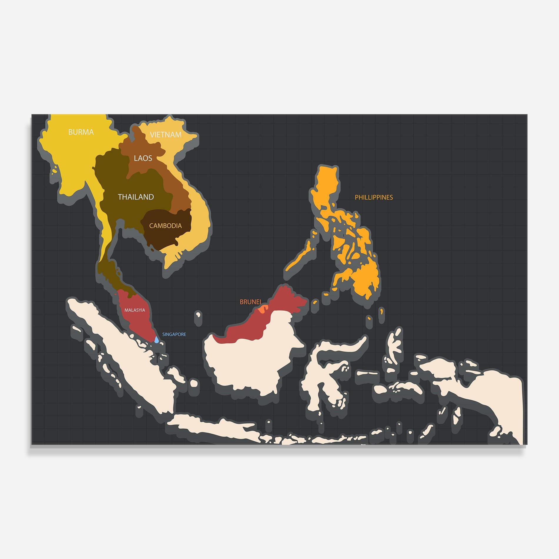 Obraz na Szkle Cream Map mockup 0