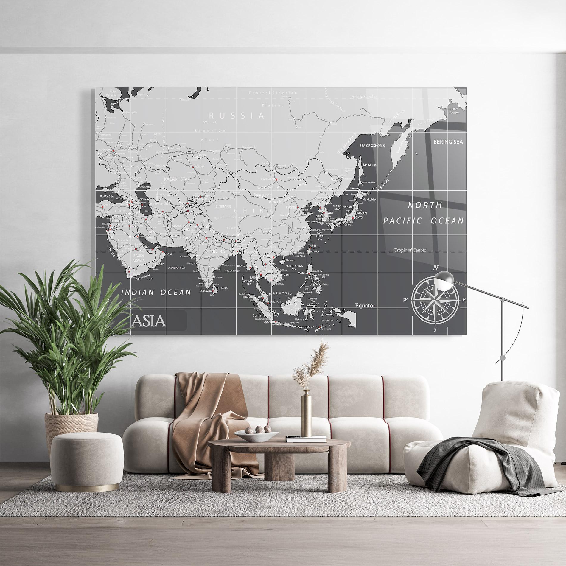 Obraz na Szkle Asia Minimal Map mockup 9