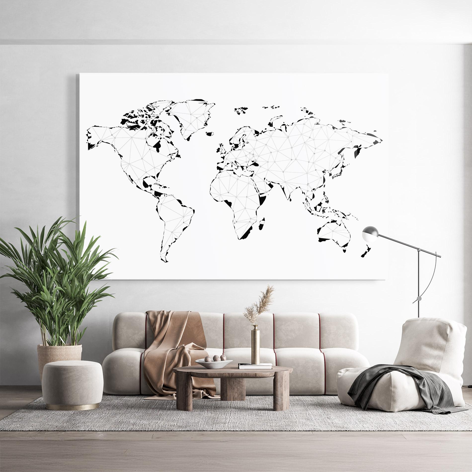 Obraz na Szkle Black Line Map mockup 9