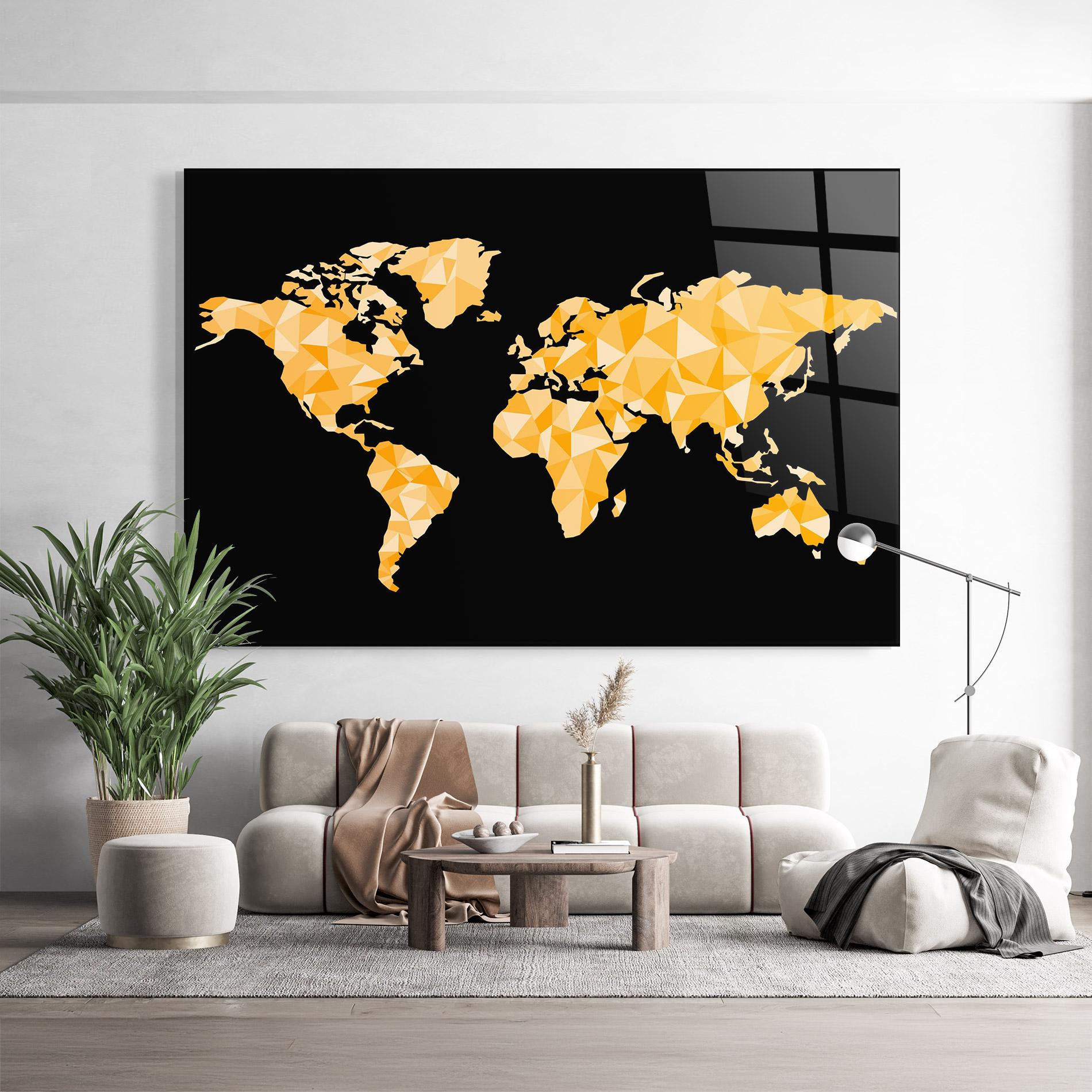 Obraz na Szkle Orange World Map mockup 9