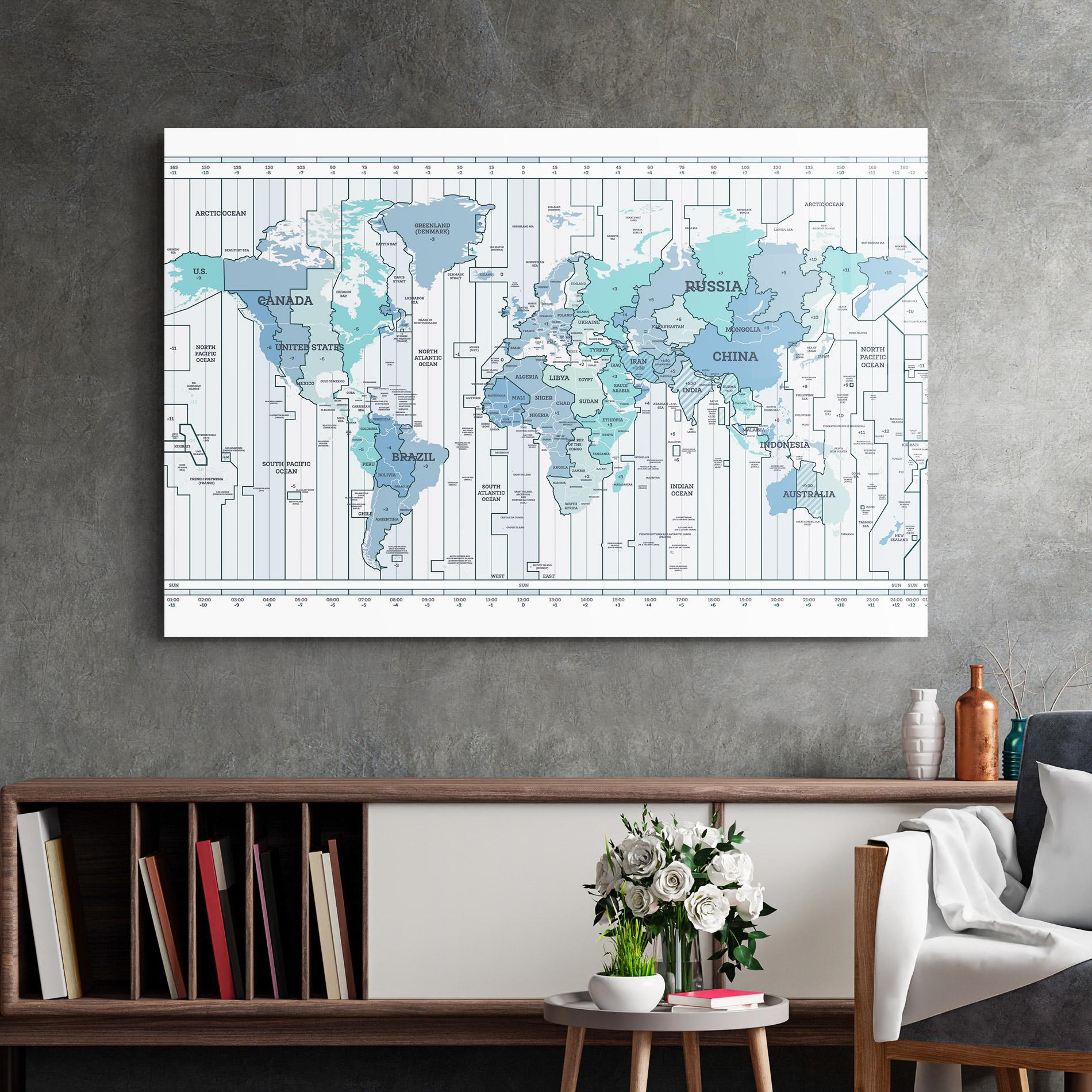 Obraz na Szkle Blue Green Map mockup 2