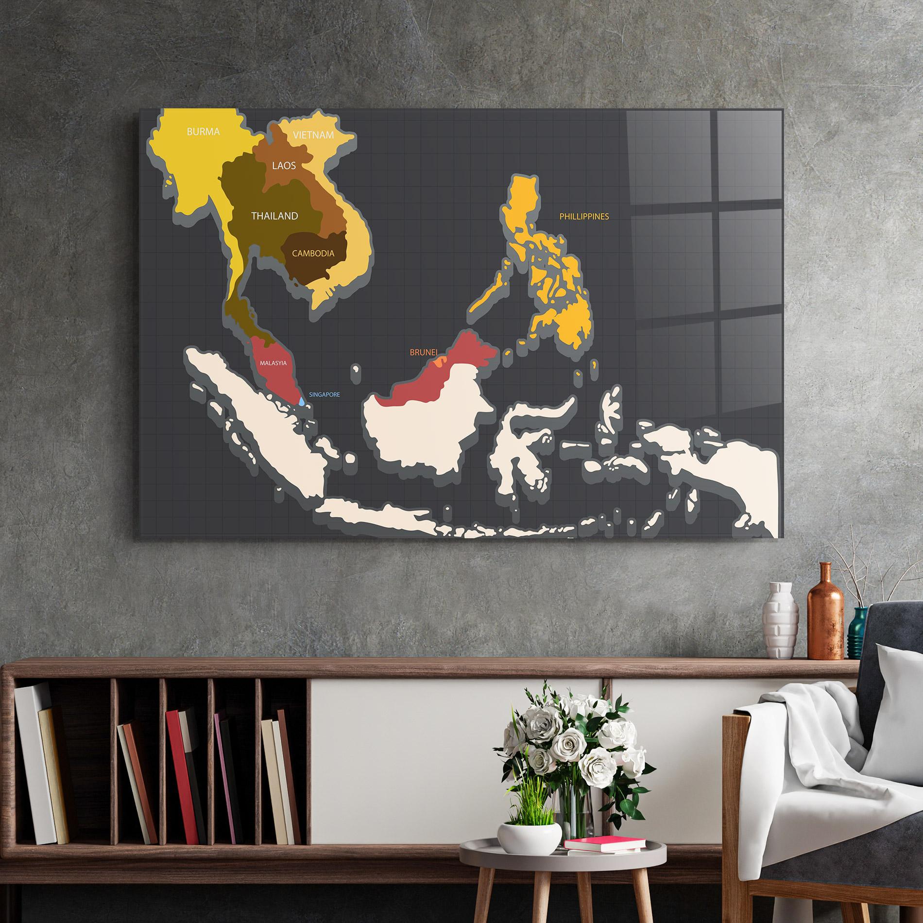 Obraz na Szkle Cream Map mockup 2