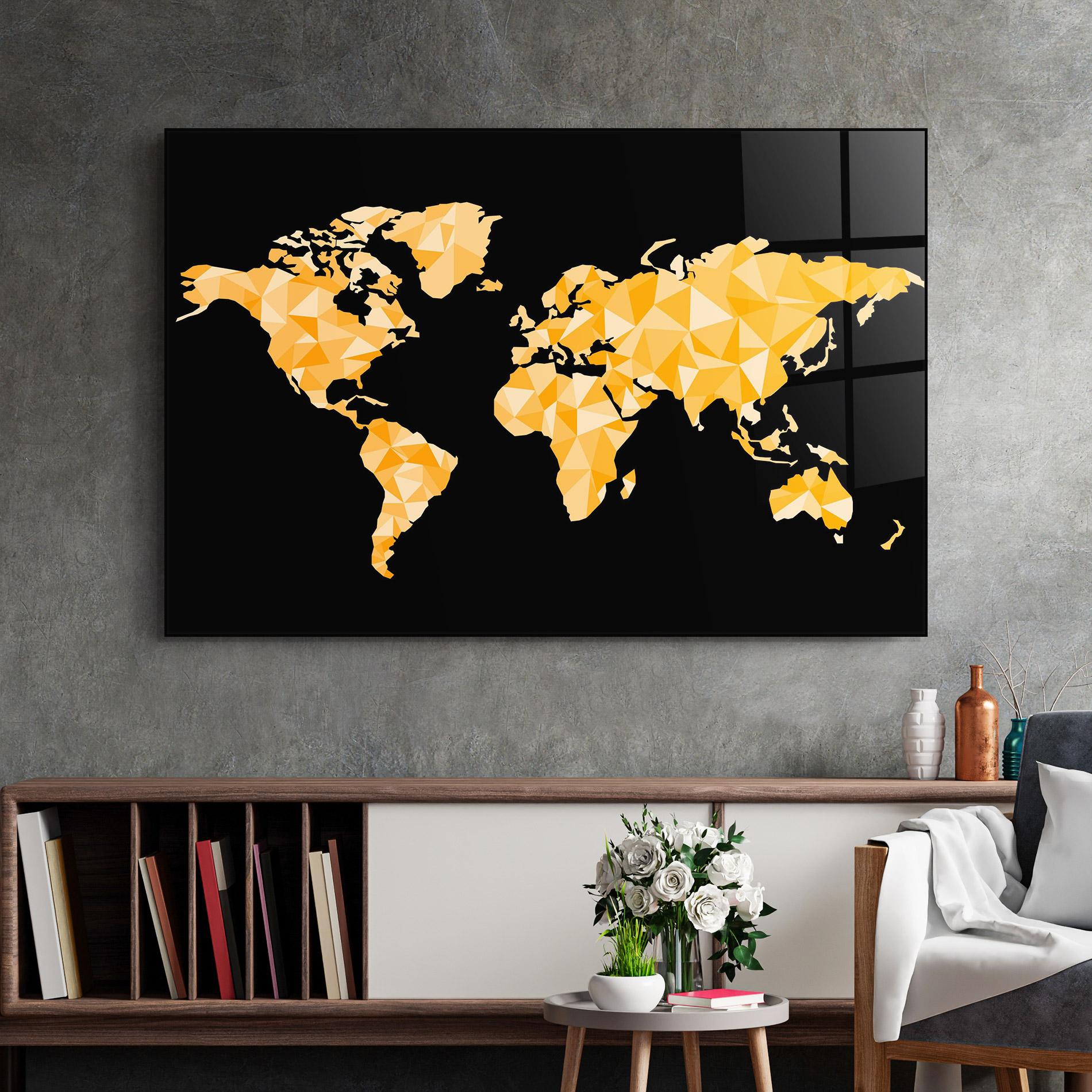 Obraz na Szkle Orange World Map mockup 2