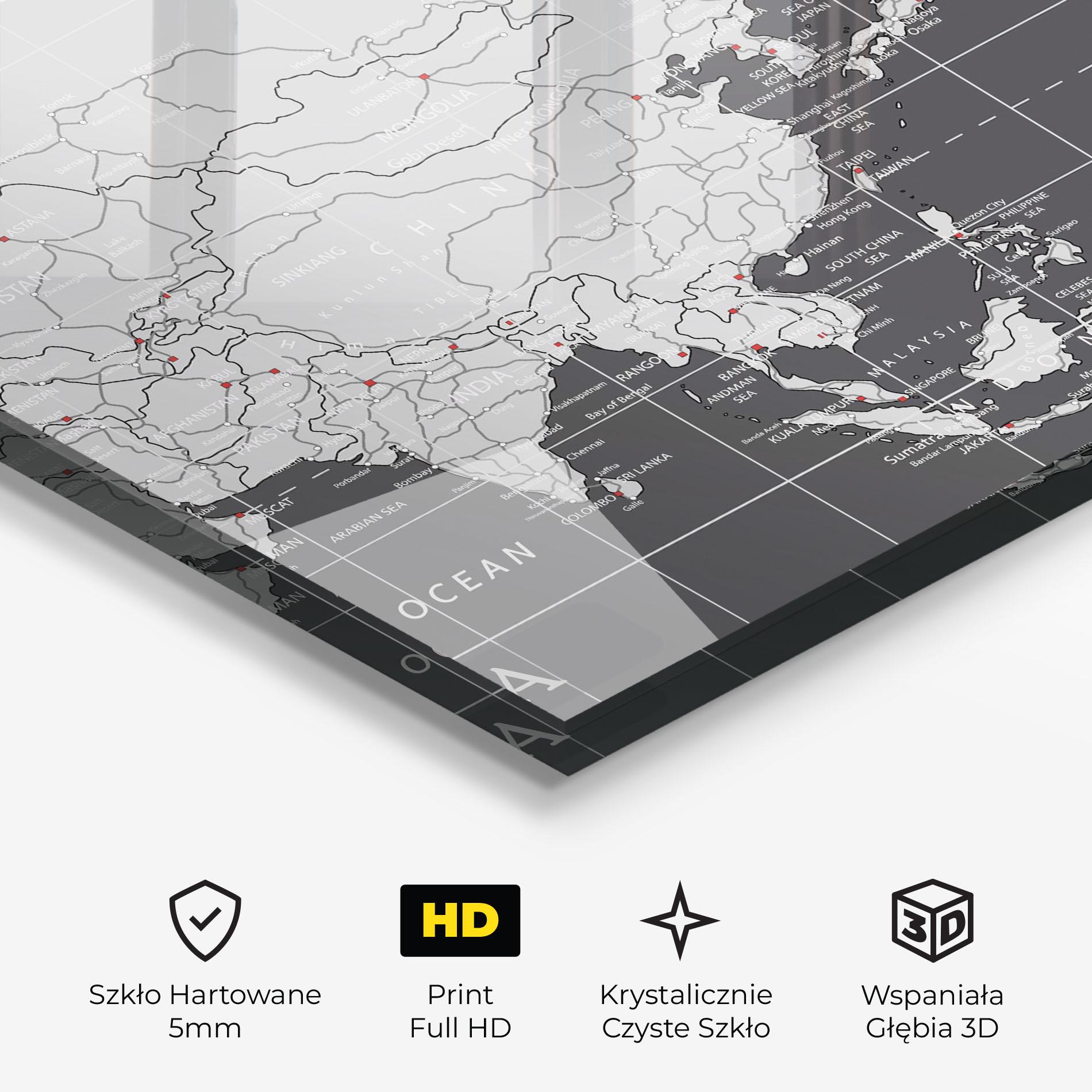 Obraz na Szkle Asia Minimal Map mockup 3