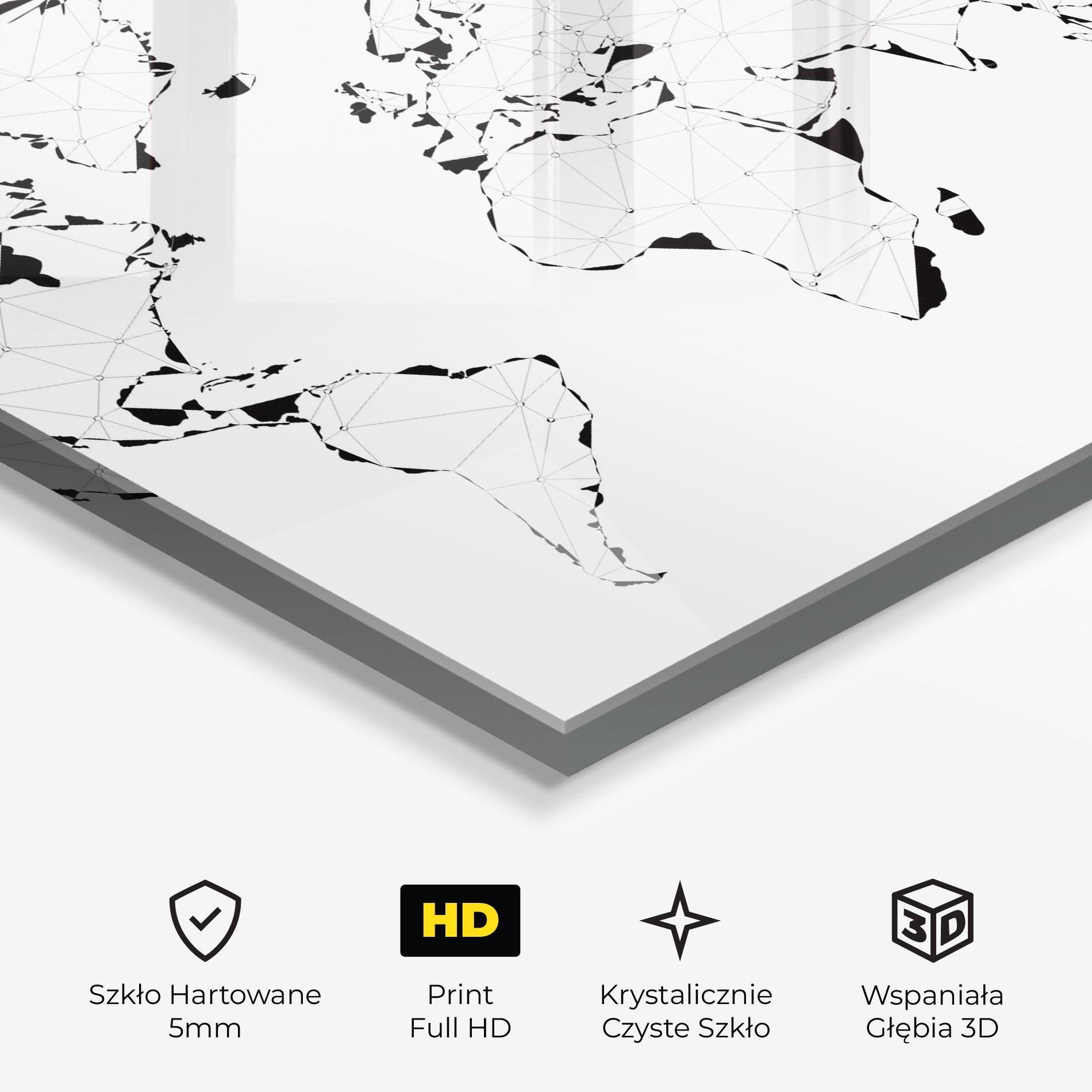 Obraz na Szkle Black Line Map mockup 3