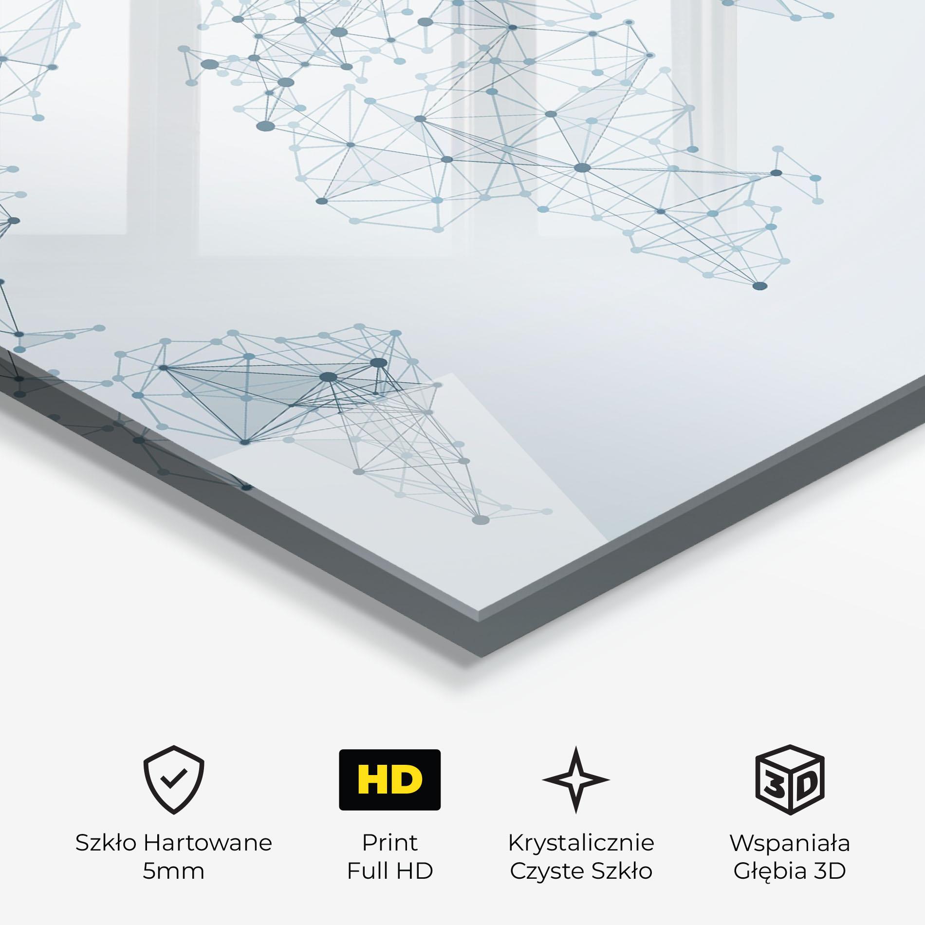 Obraz na Szkle Blue Line Map mockup 3