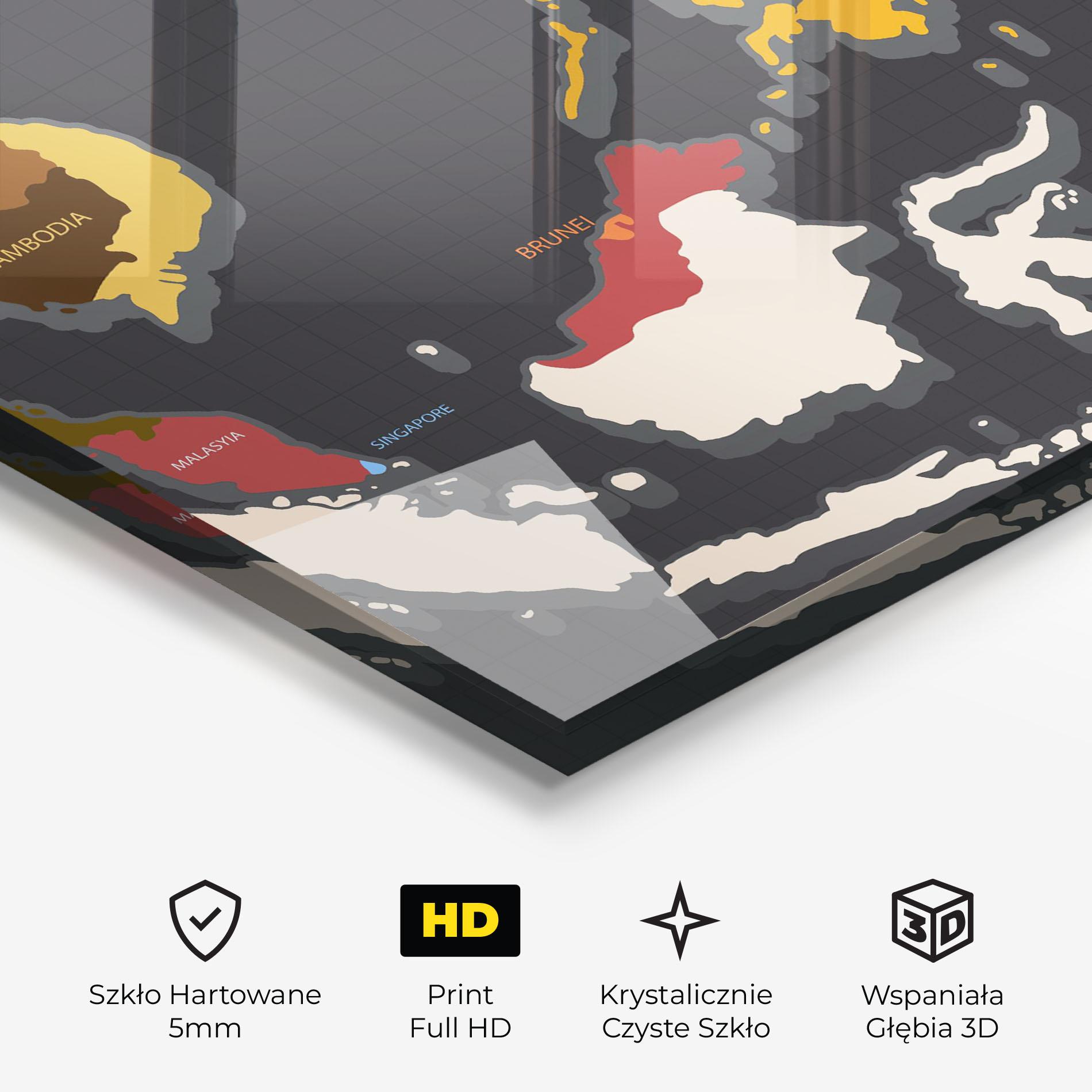 Obraz na Szkle Cream Map mockup 3