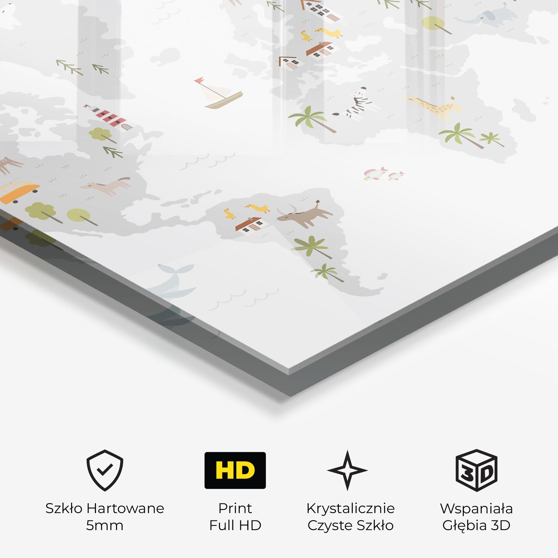 Obraz na Szkle Pretty Grey Map mockup 3