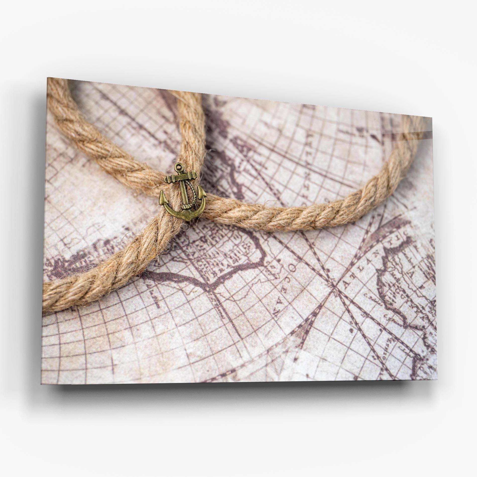 Obraz na Szkle Anchor Map mockup 6