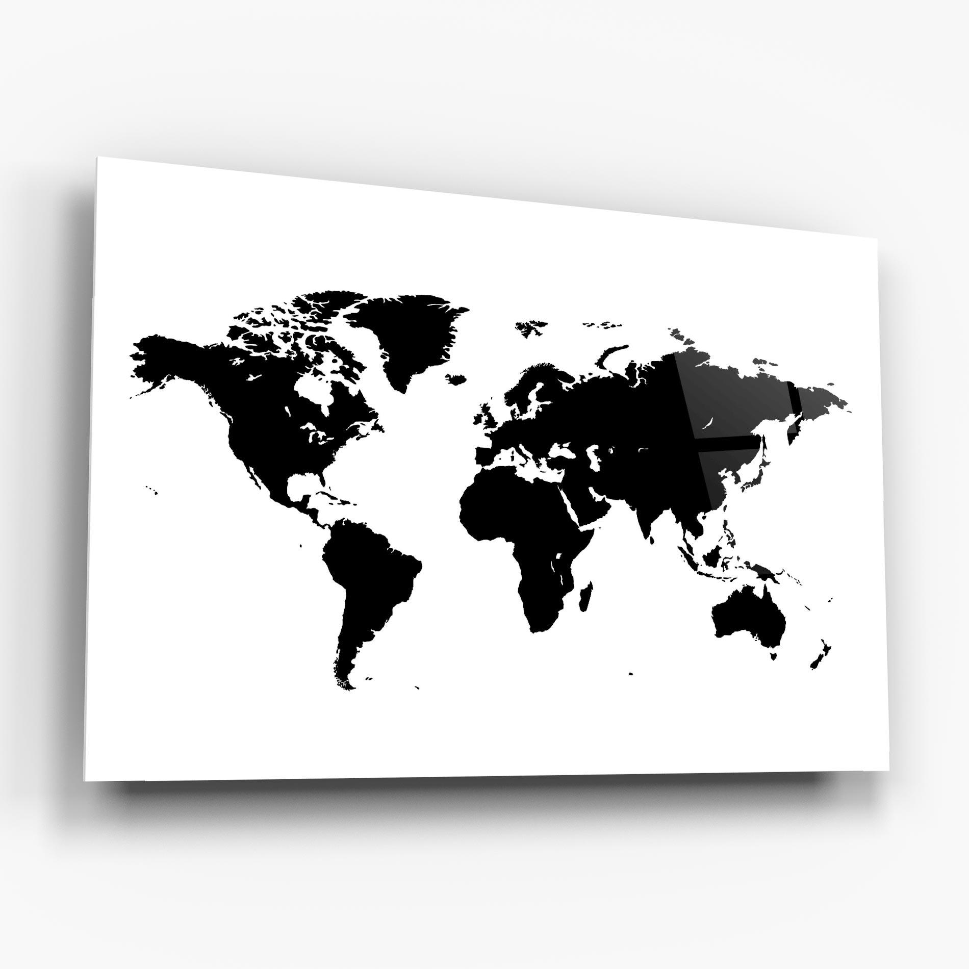 Obraz na Szkle Black World Map mockup 6