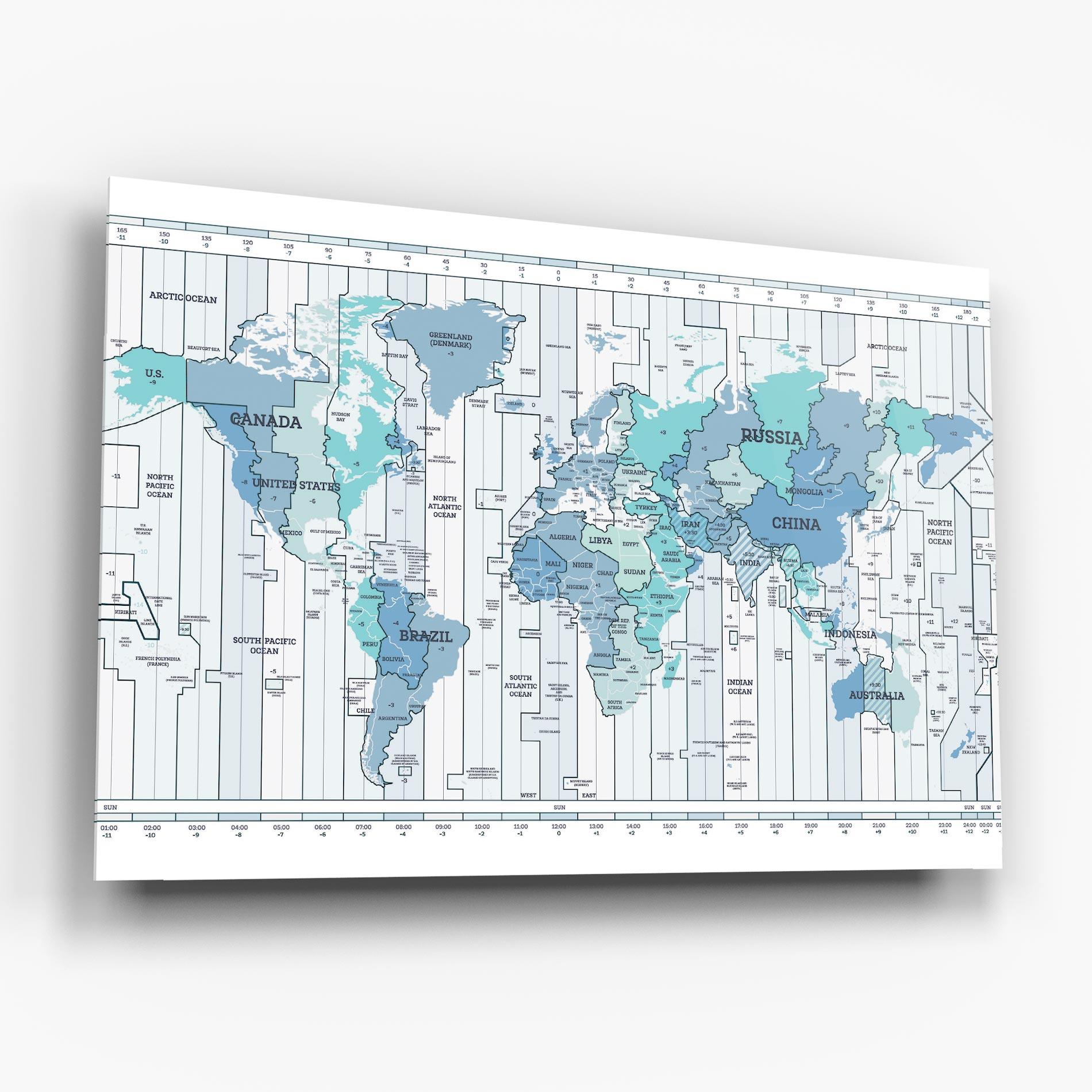 Obraz na Szkle Blue Green Map mockup 6