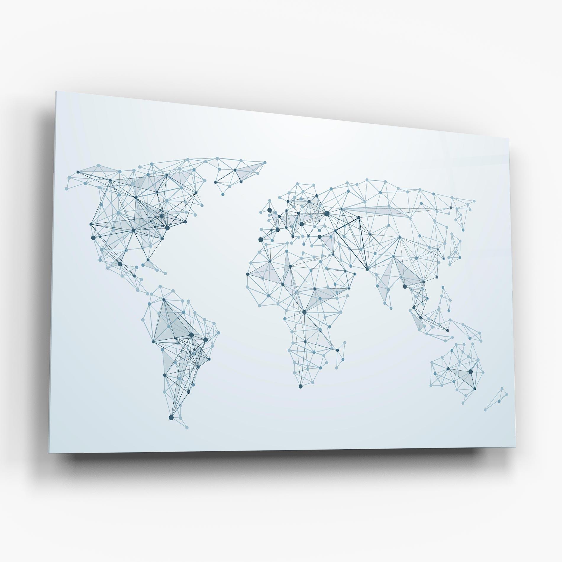 Obraz na Szkle Blue Line Map mockup 6