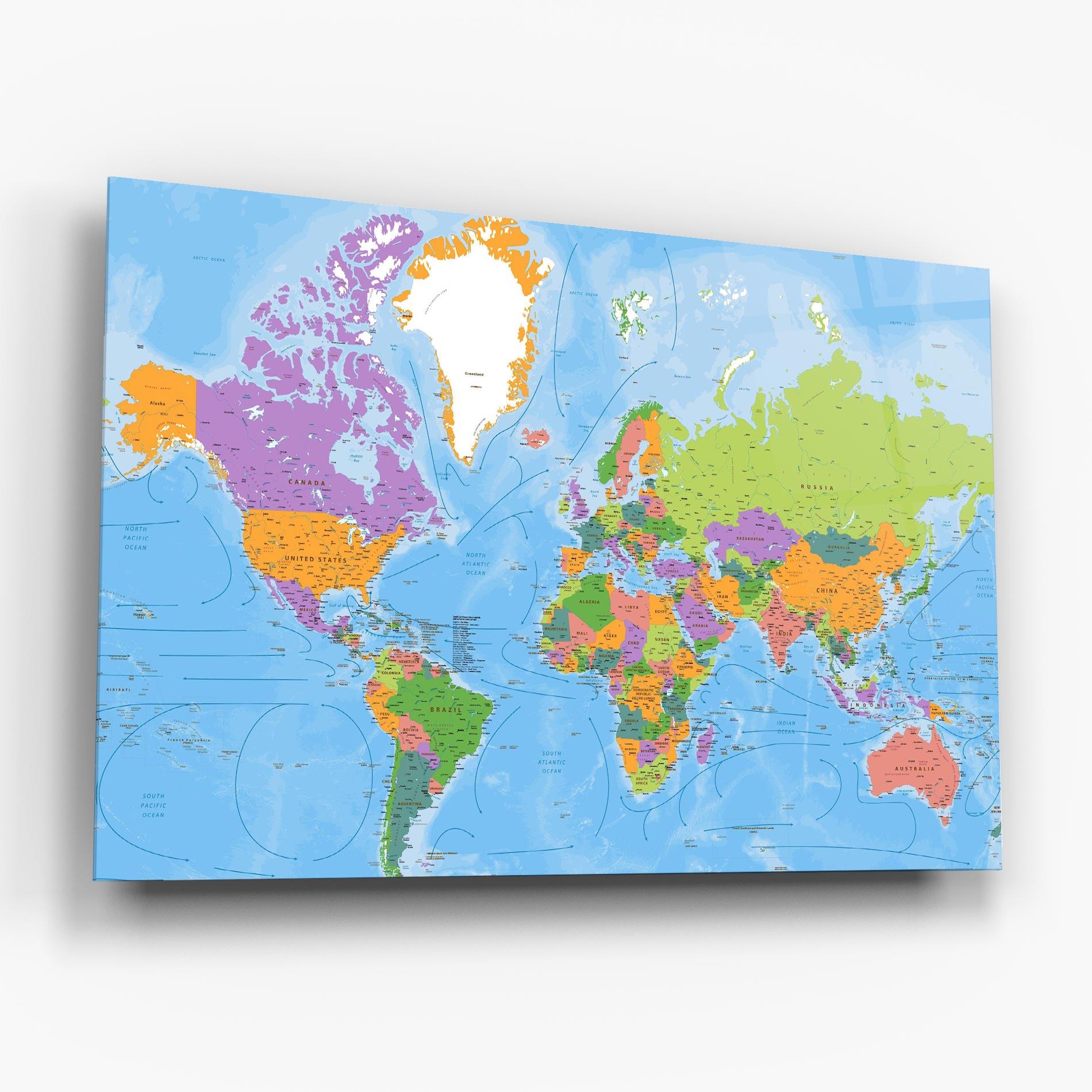 Obraz na Szkle Color World Map mockup 6
