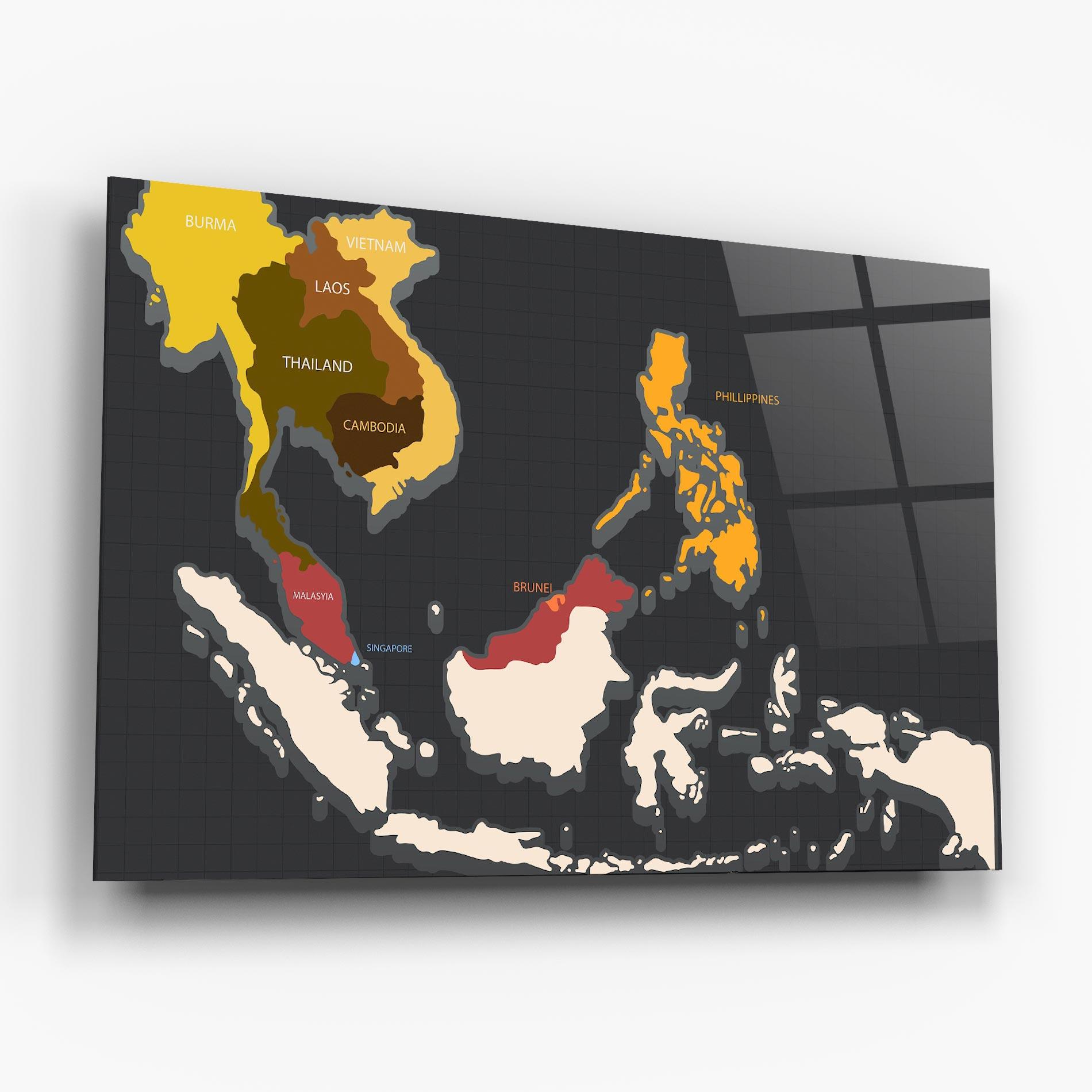 Obraz na Szkle Cream Map mockup 6