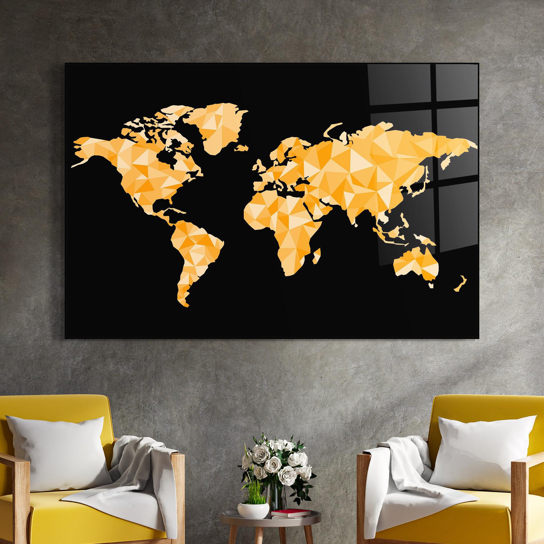 Obraz na Szkle Orange World Map mockup 4