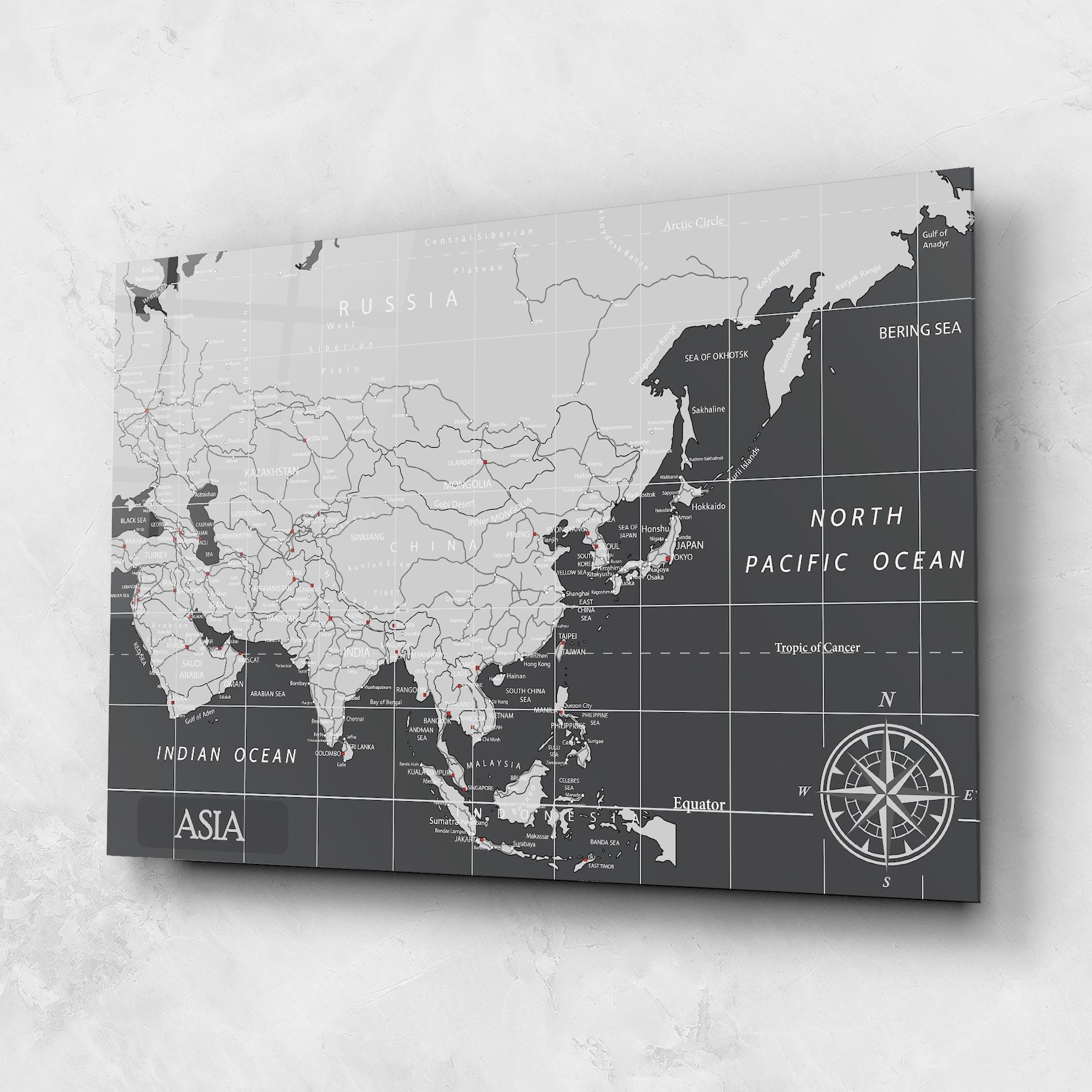 Obraz na Szkle Asia Minimal Map mockup 1