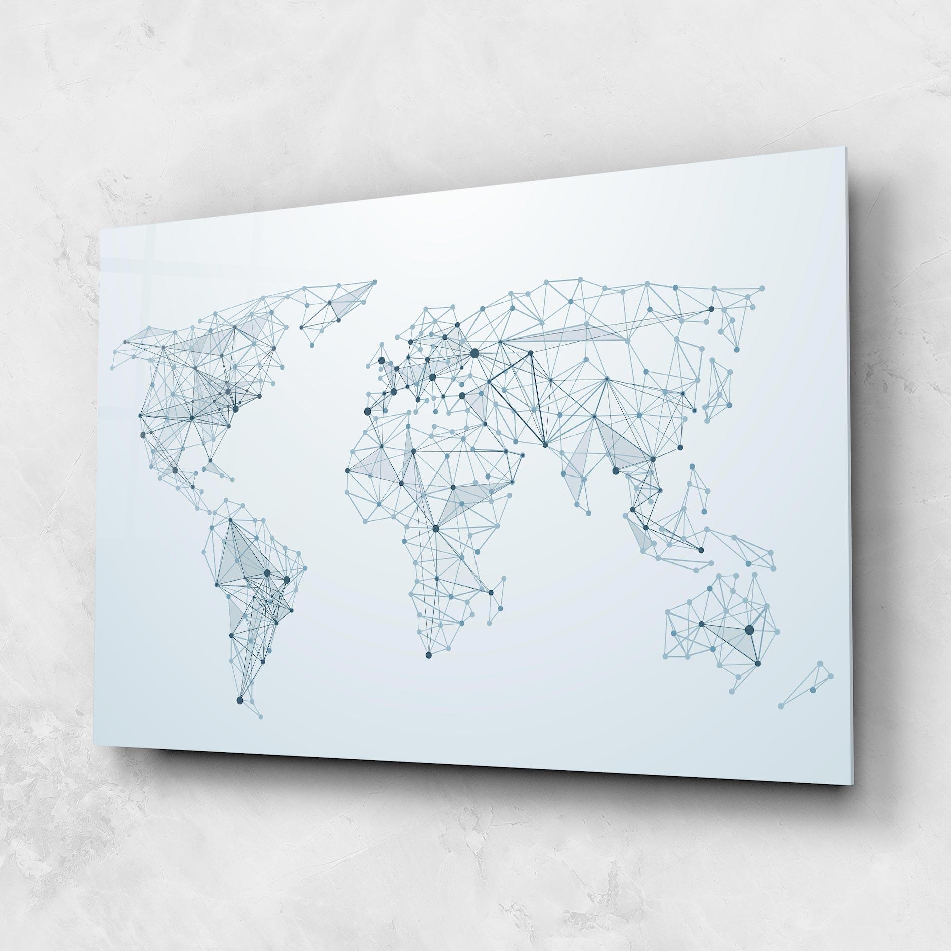 Obraz na Szkle Blue Line Map mockup 1