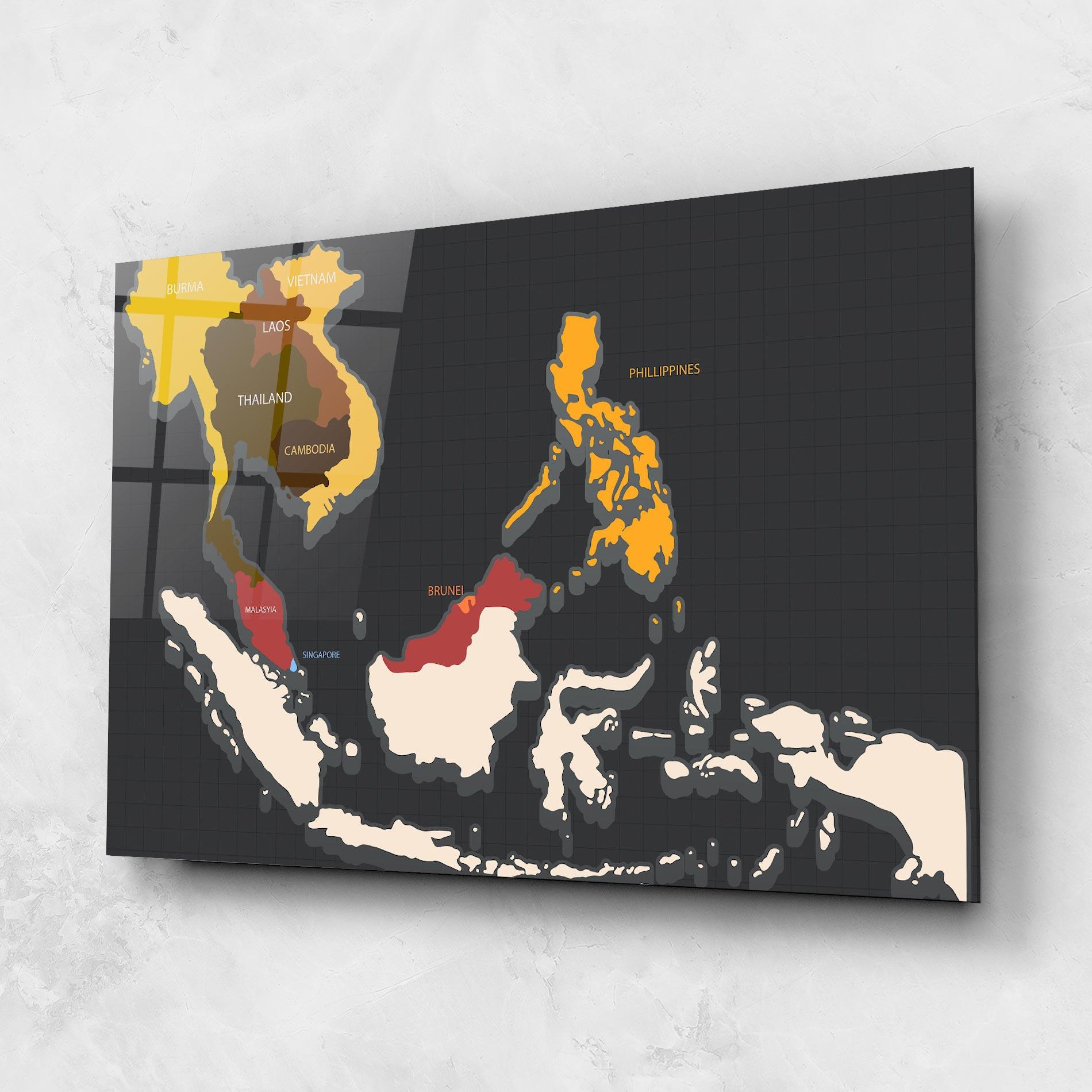 Obraz na Szkle Cream Map mockup 1