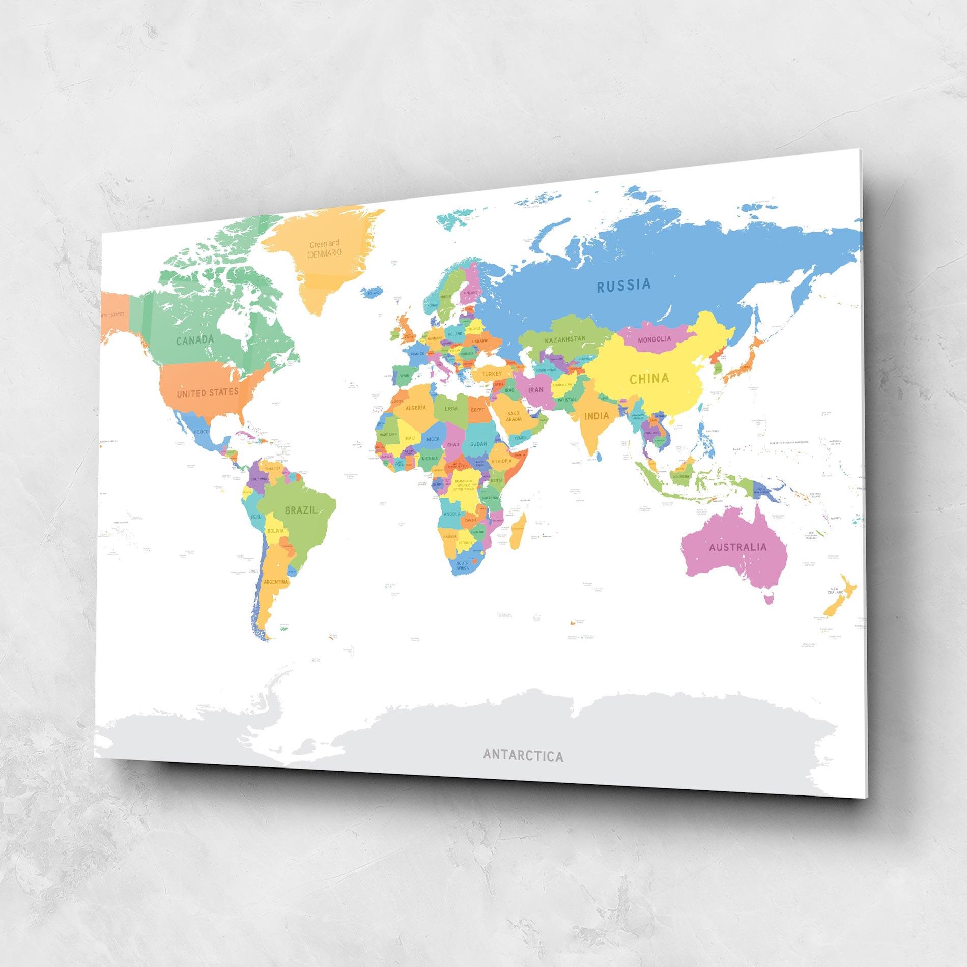 Obraz na Szkle World Map mockup 1