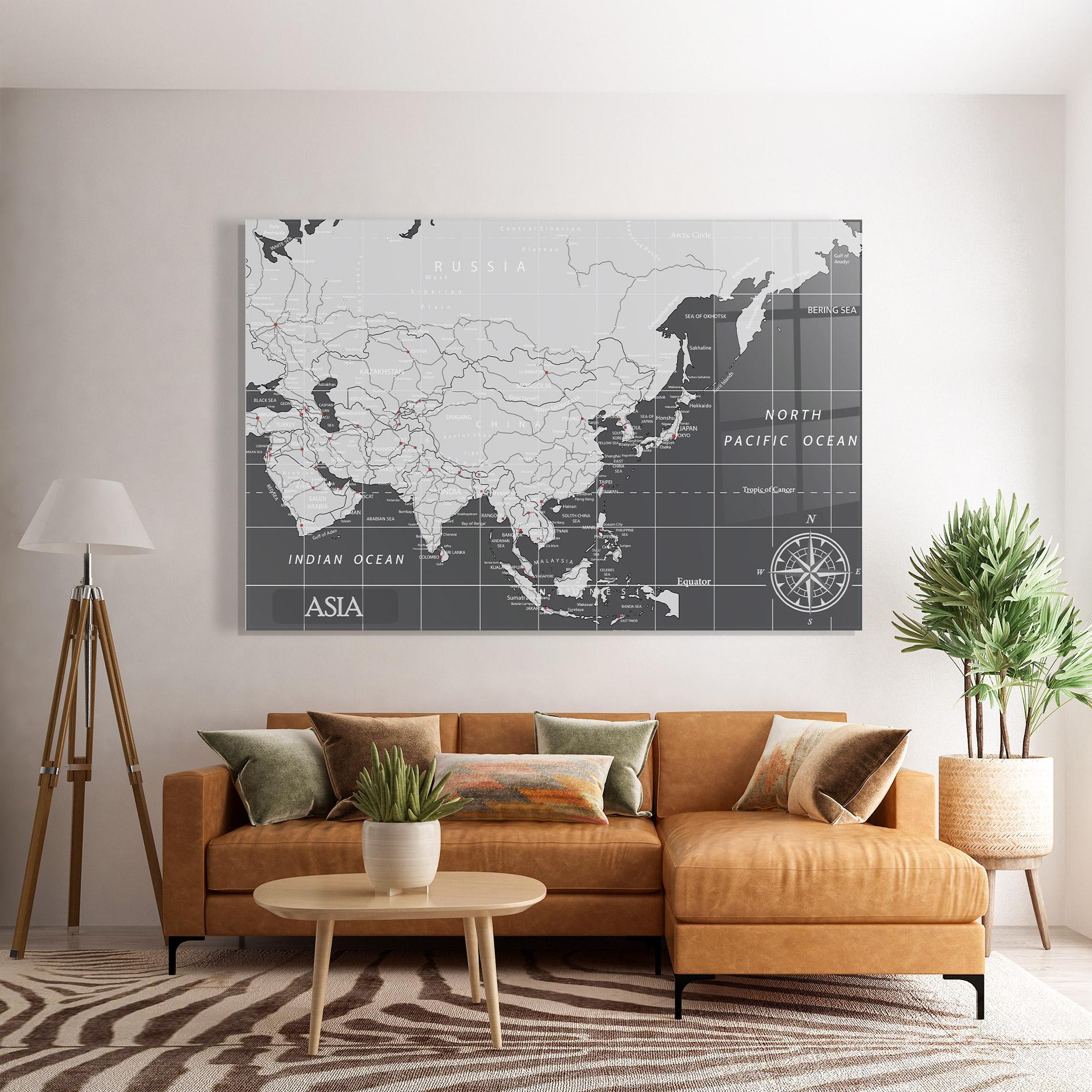 Obraz na Szkle Asia Minimal Map mockup 7