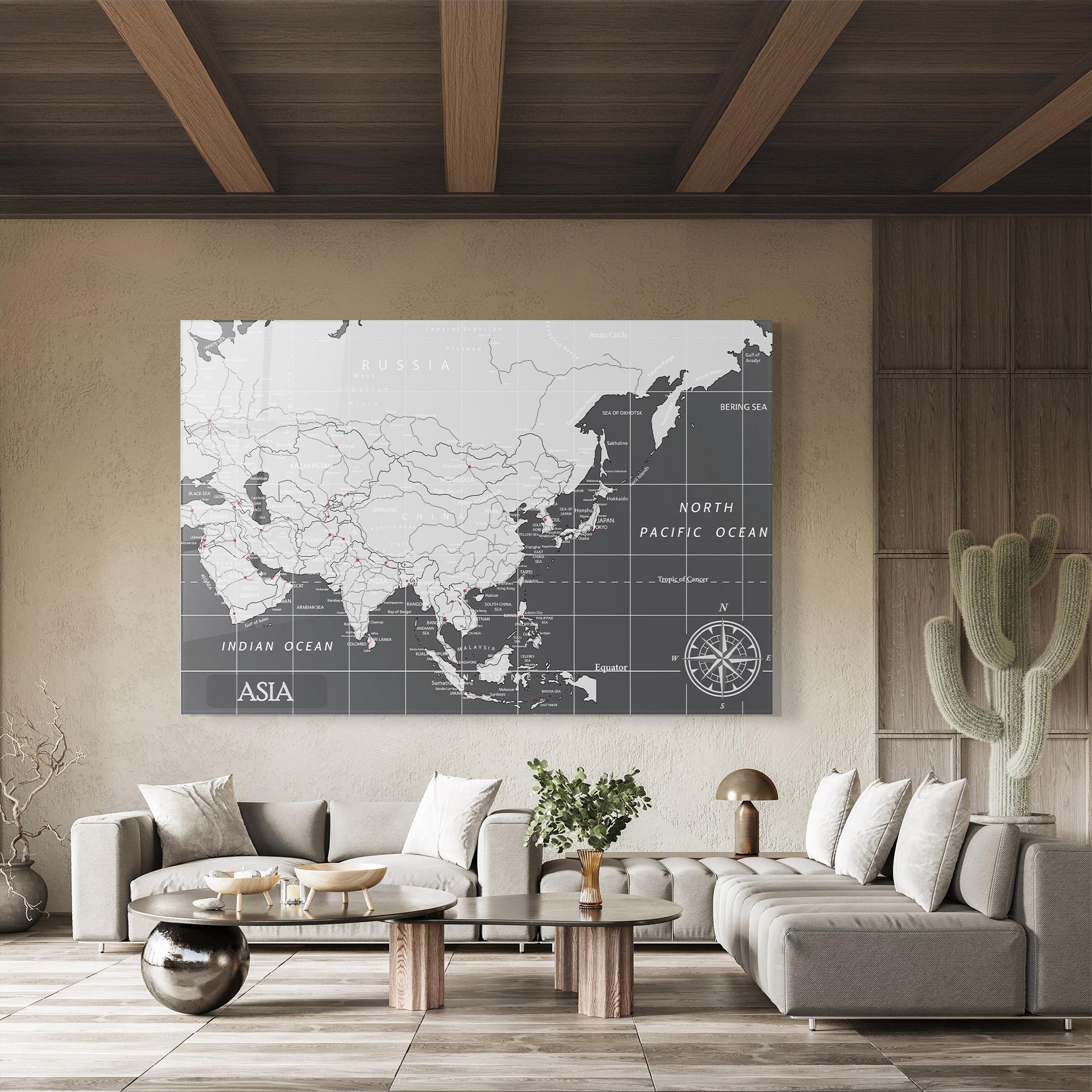 Obraz na Szkle Asia Minimal Map mockup 8