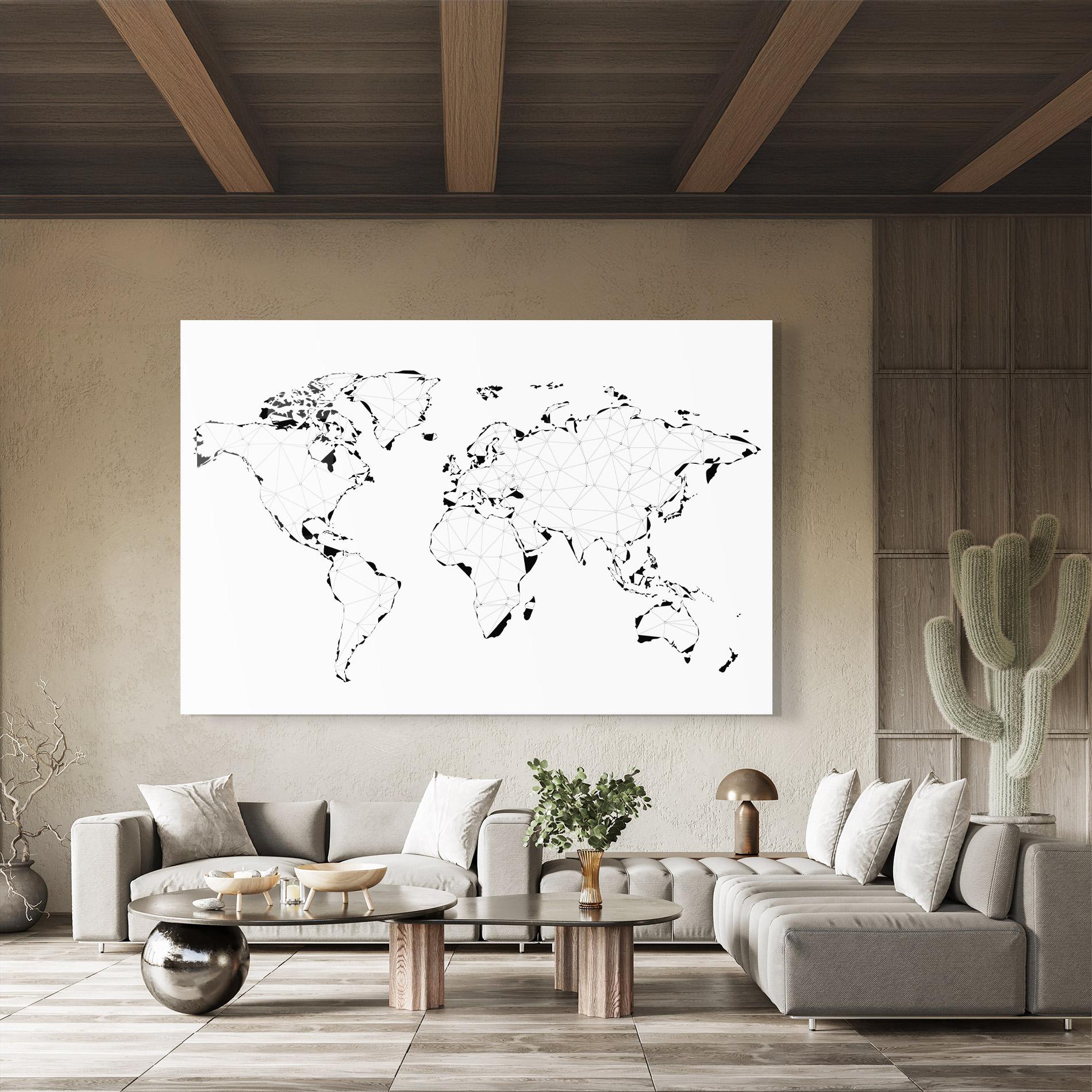 Obraz na Szkle Black Line Map mockup 8