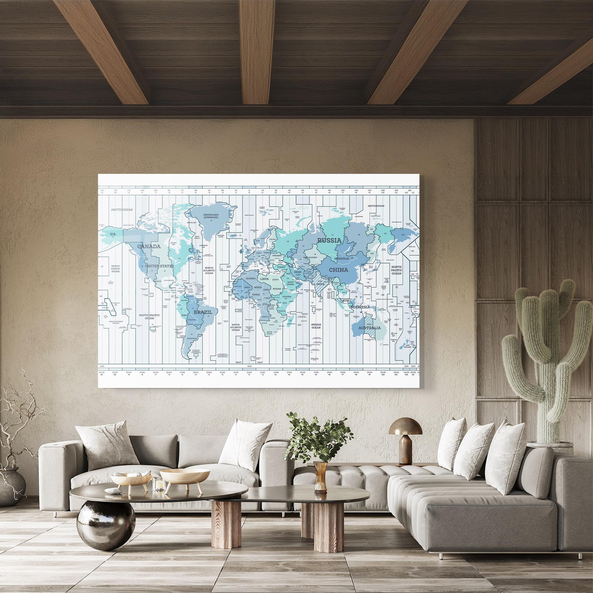 Obraz na Szkle Blue Green Map mockup 8