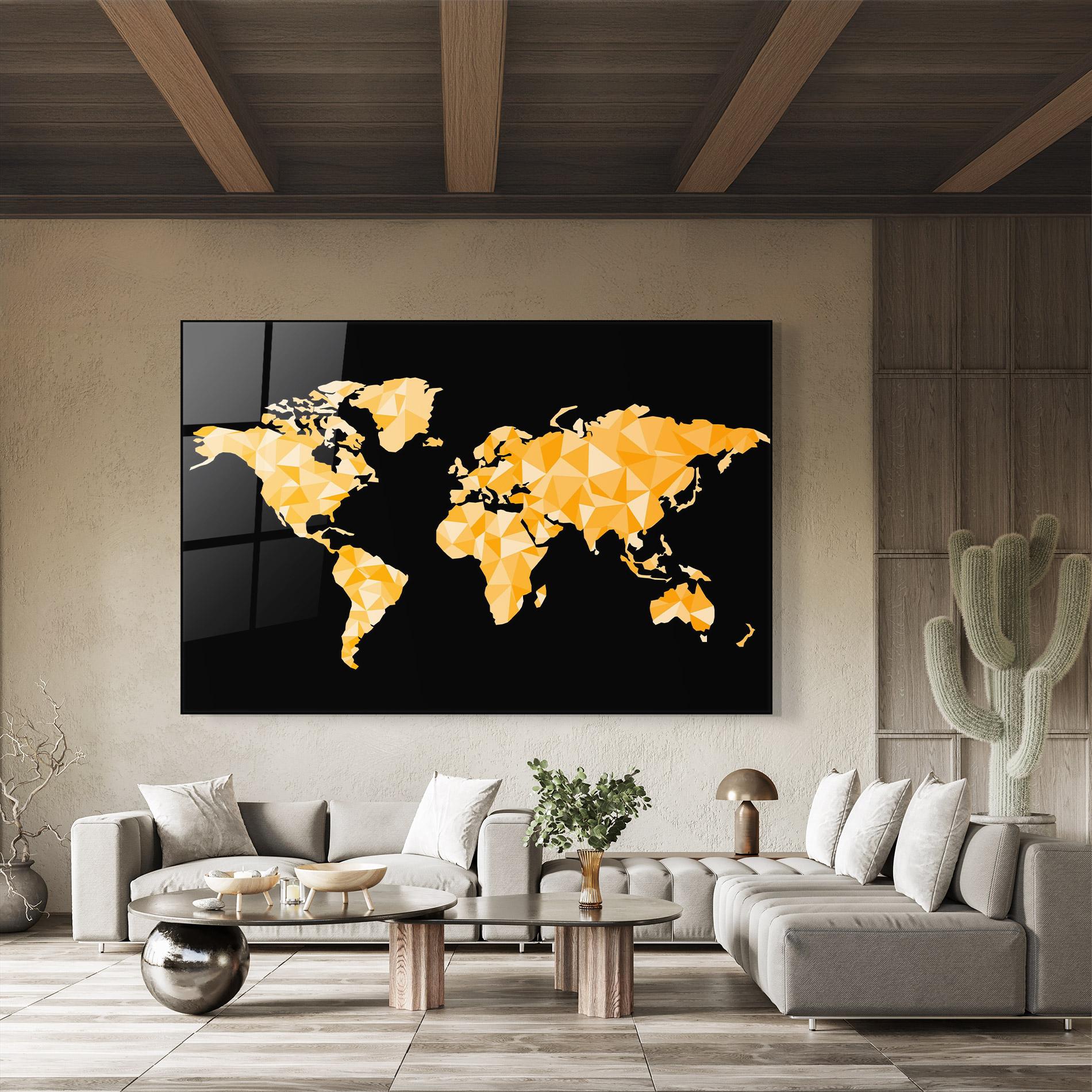 Obraz na Szkle Orange World Map mockup 8