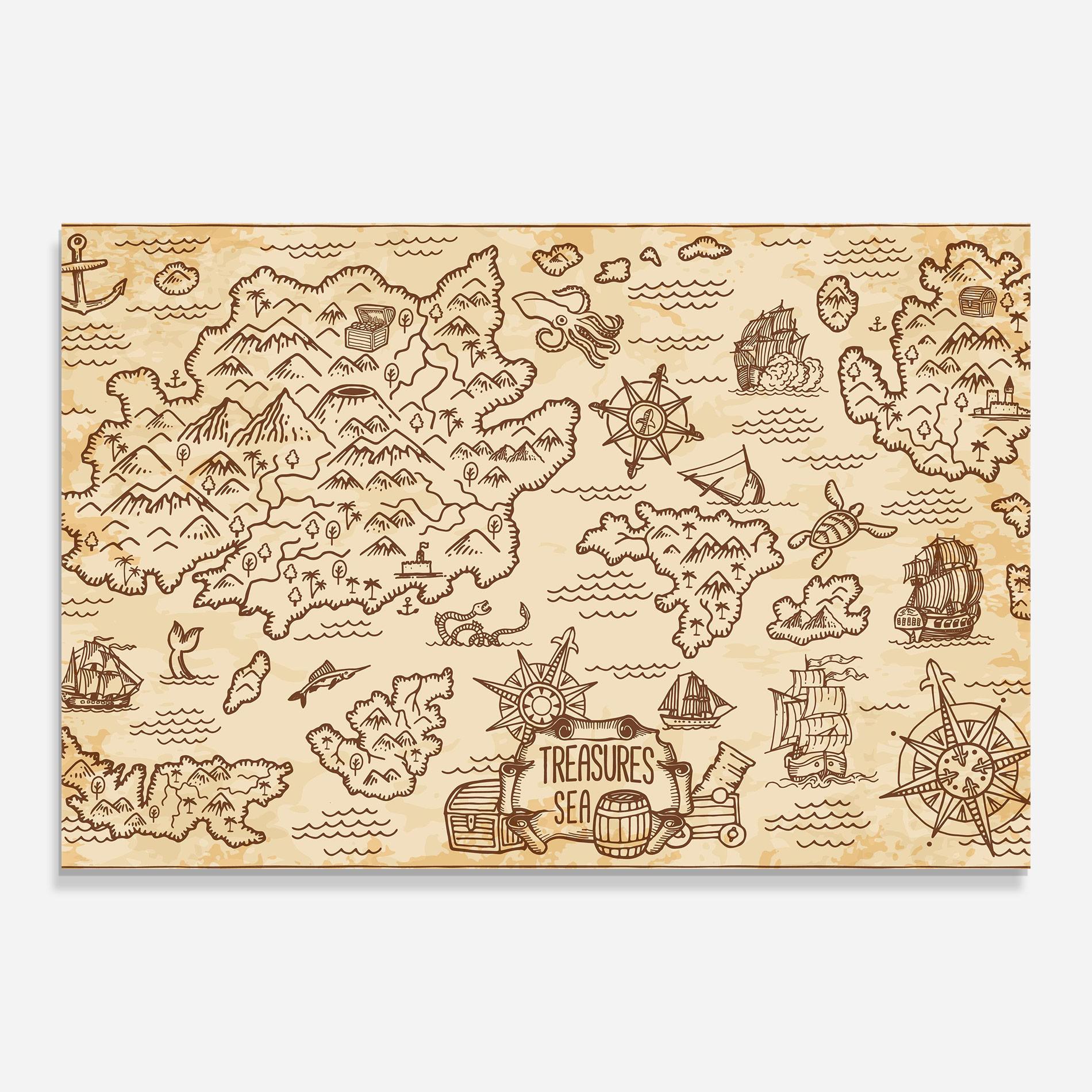 Obraz na Szkle Cream Coffee Map mockup 0