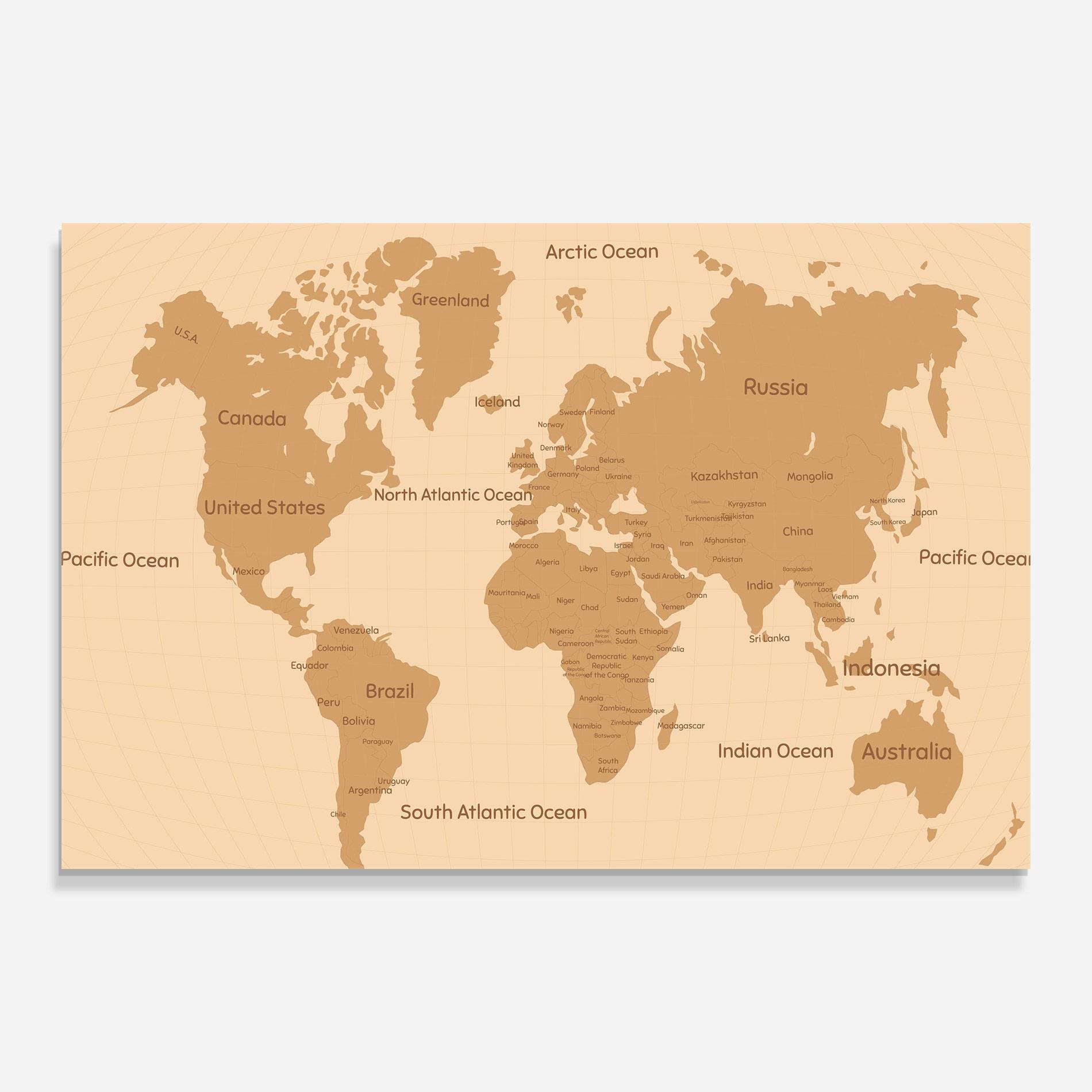 Obraz na Szkle Ocean Old Map mockup 0