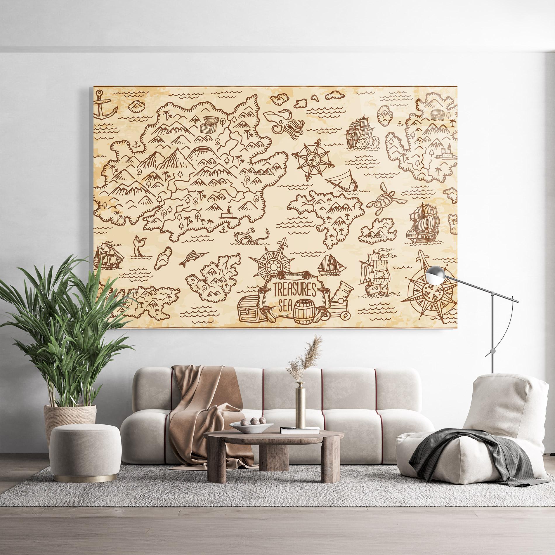 Obraz na Szkle Cream Coffee Map mockup 9