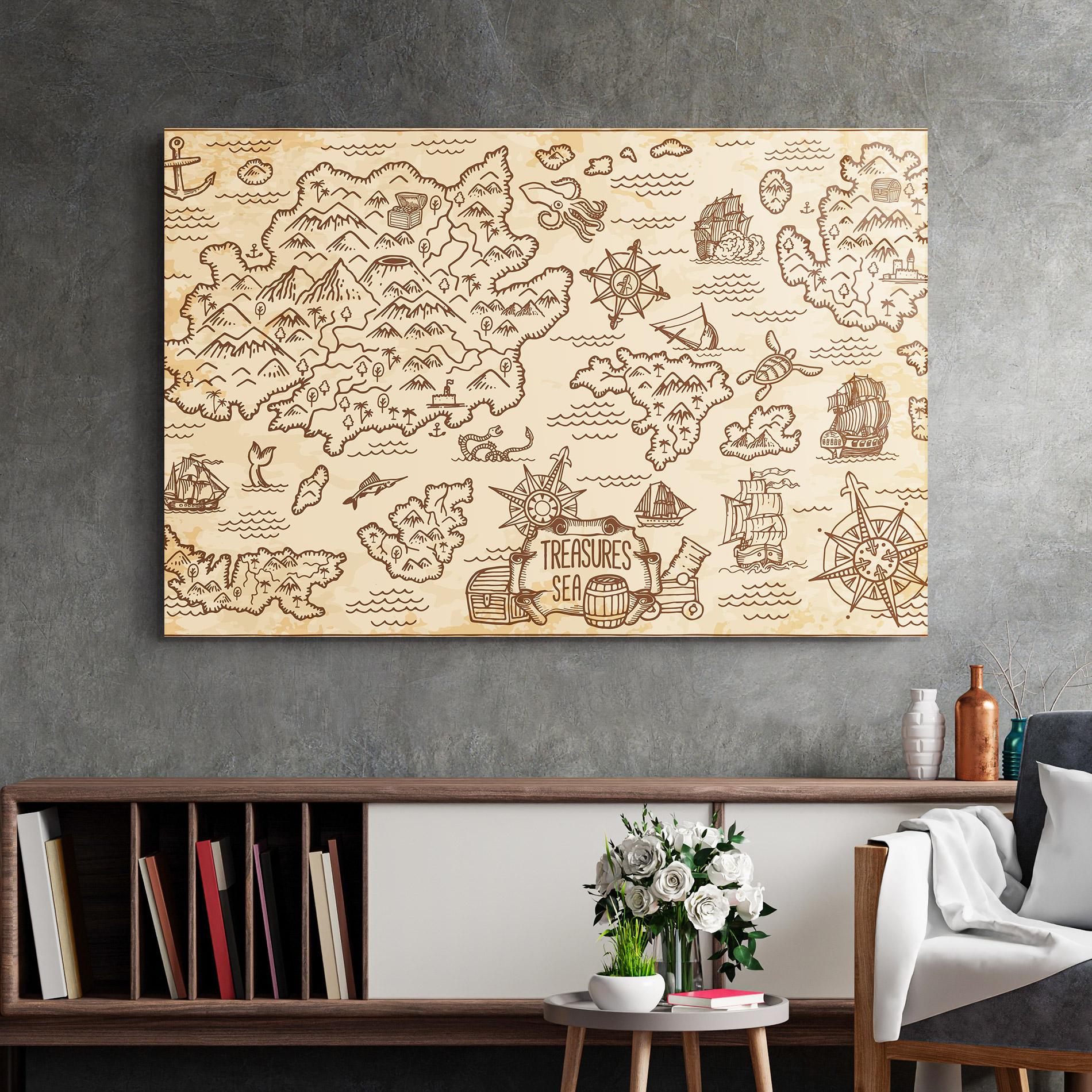 Obraz na Szkle Cream Coffee Map mockup 2