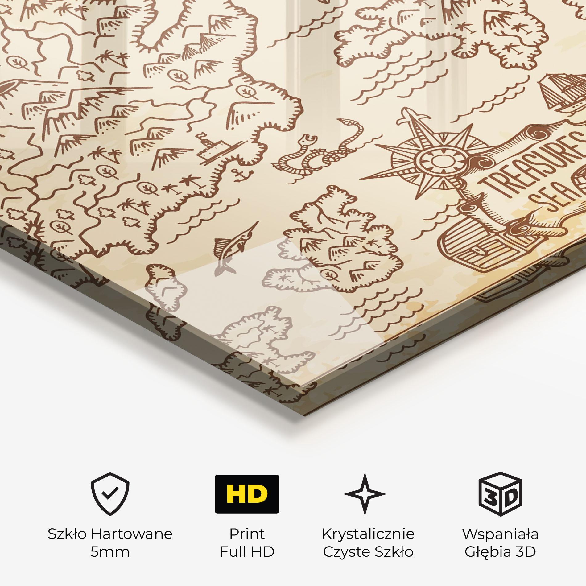 Obraz na Szkle Cream Coffee Map mockup 3