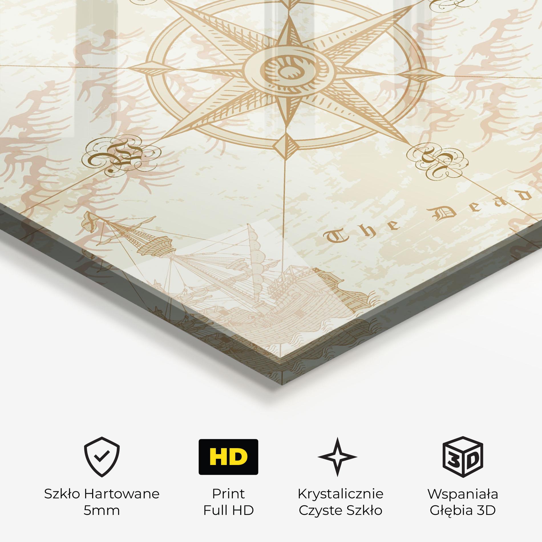 Obraz na Szkle Cream Compass mockup 3