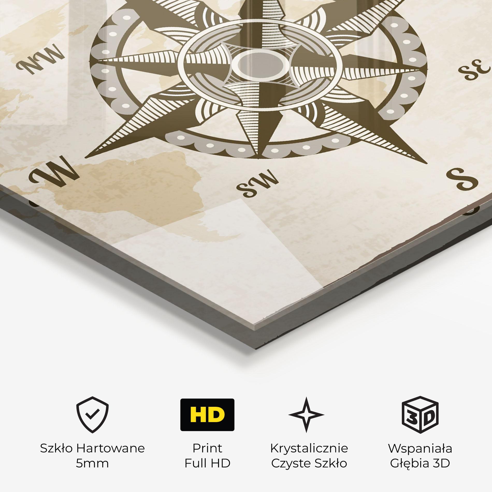 Obraz na Szkle Nautical Compass mockup 3