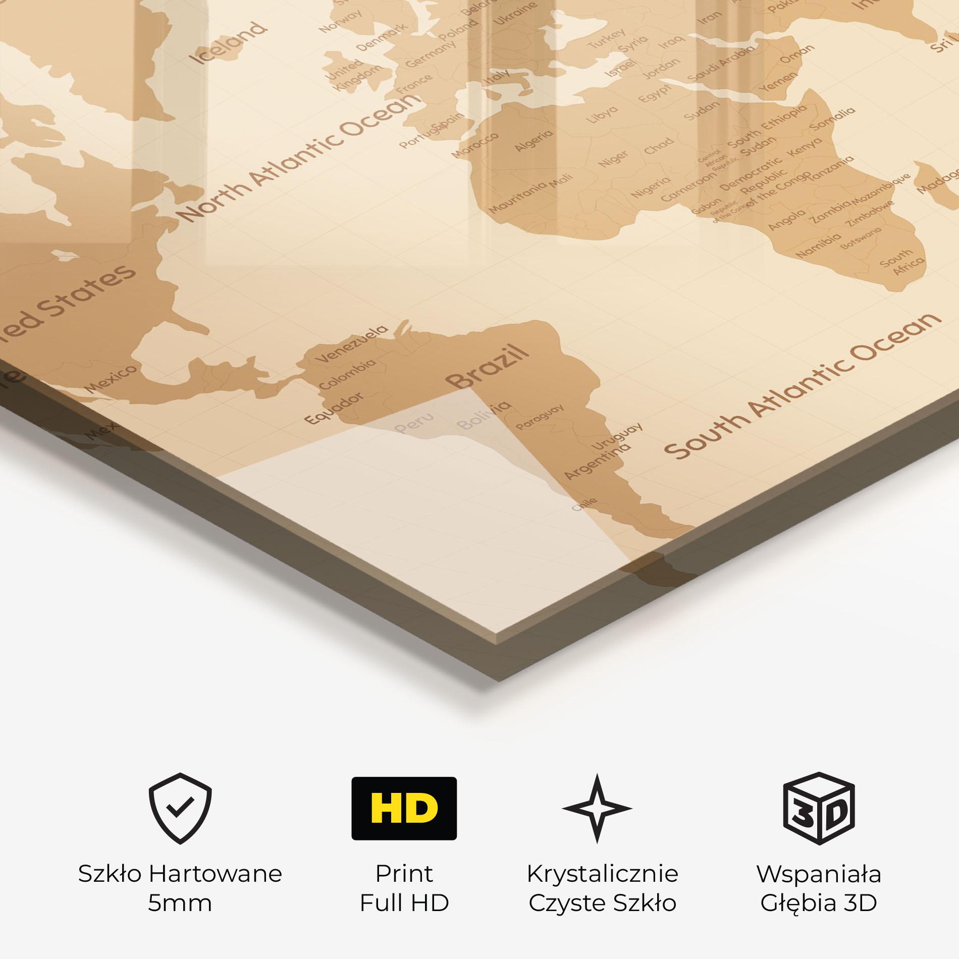 Obraz na Szkle Ocean Old Map mockup 3