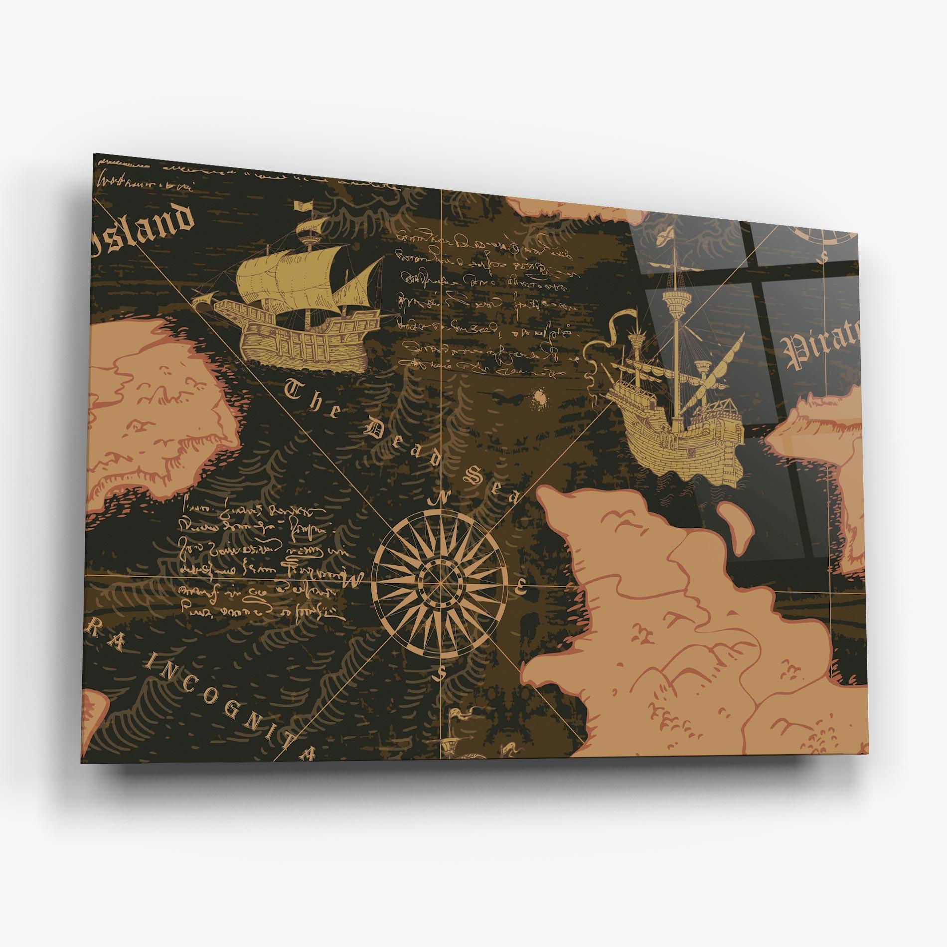 Obraz na Szkle Cool Old Map mockup 6