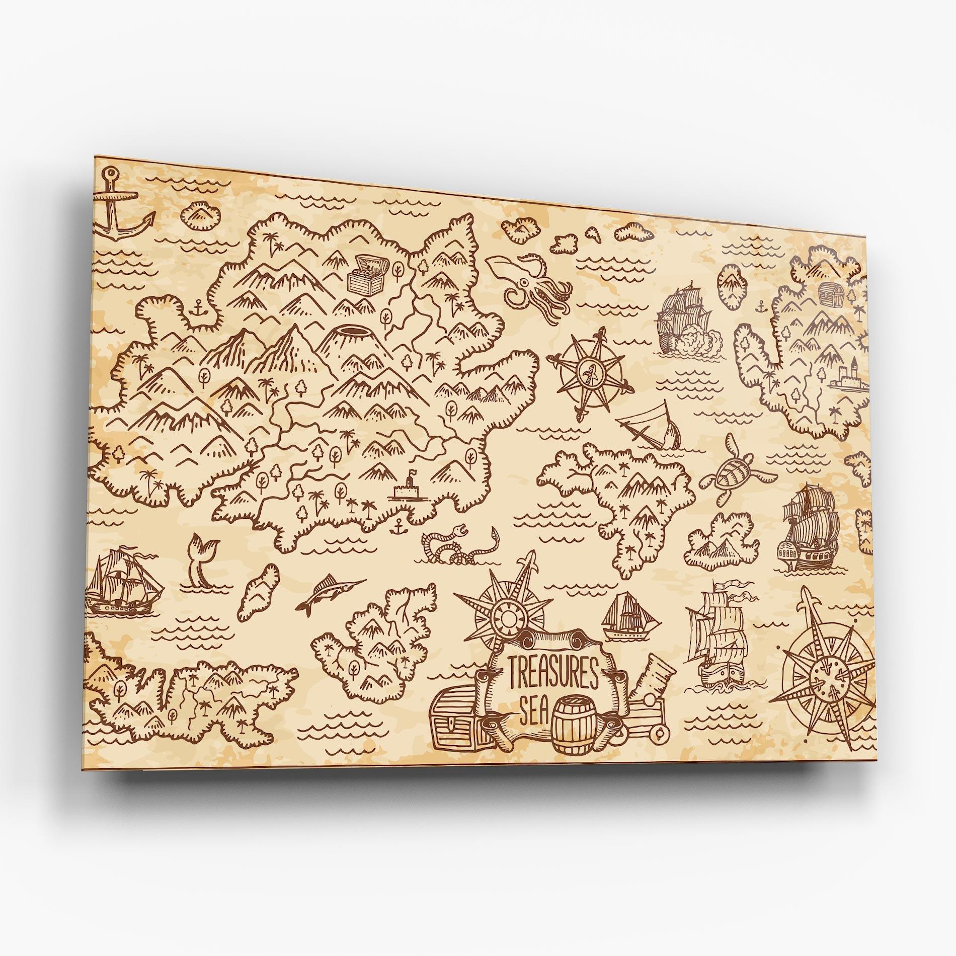 Obraz na Szkle Cream Coffee Map mockup 6