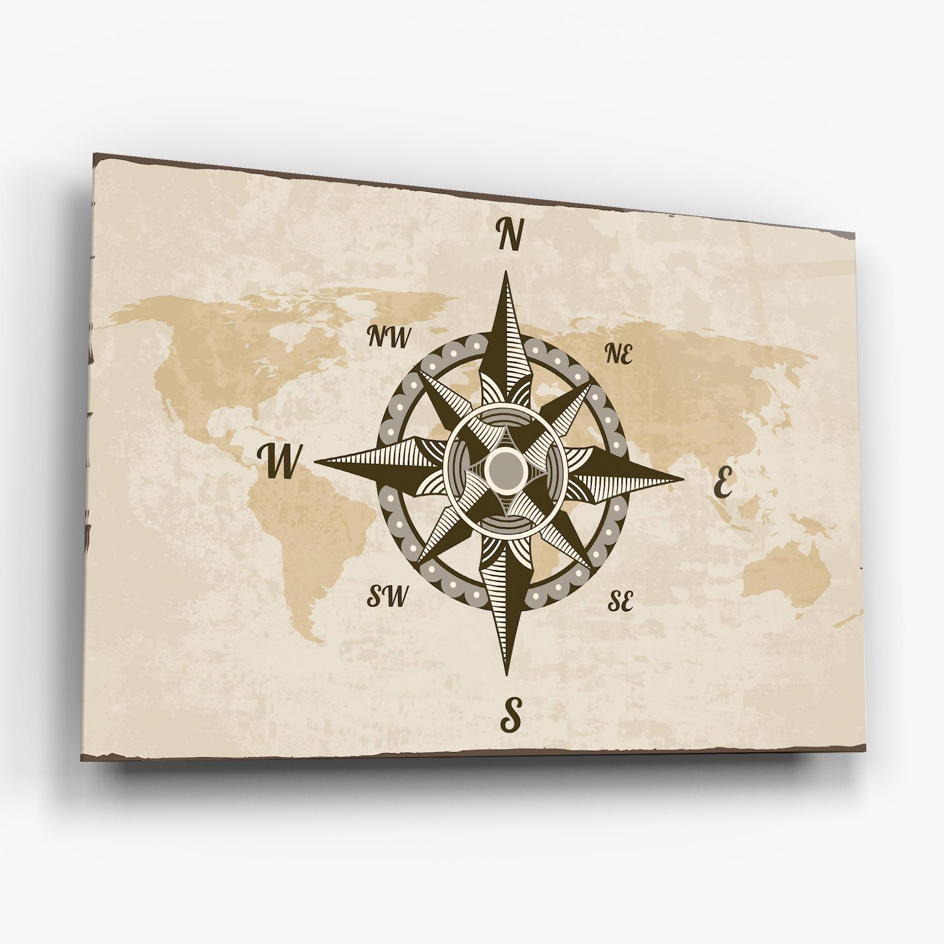Obraz na Szkle Nautical Compass mockup 6
