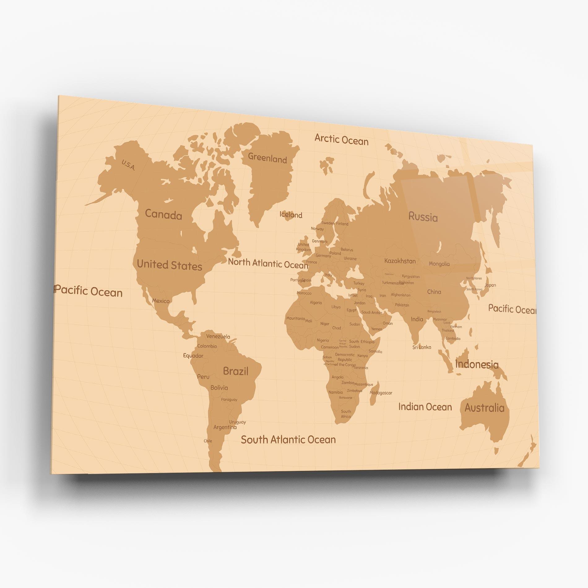 Obraz na Szkle Ocean Old Map mockup 6