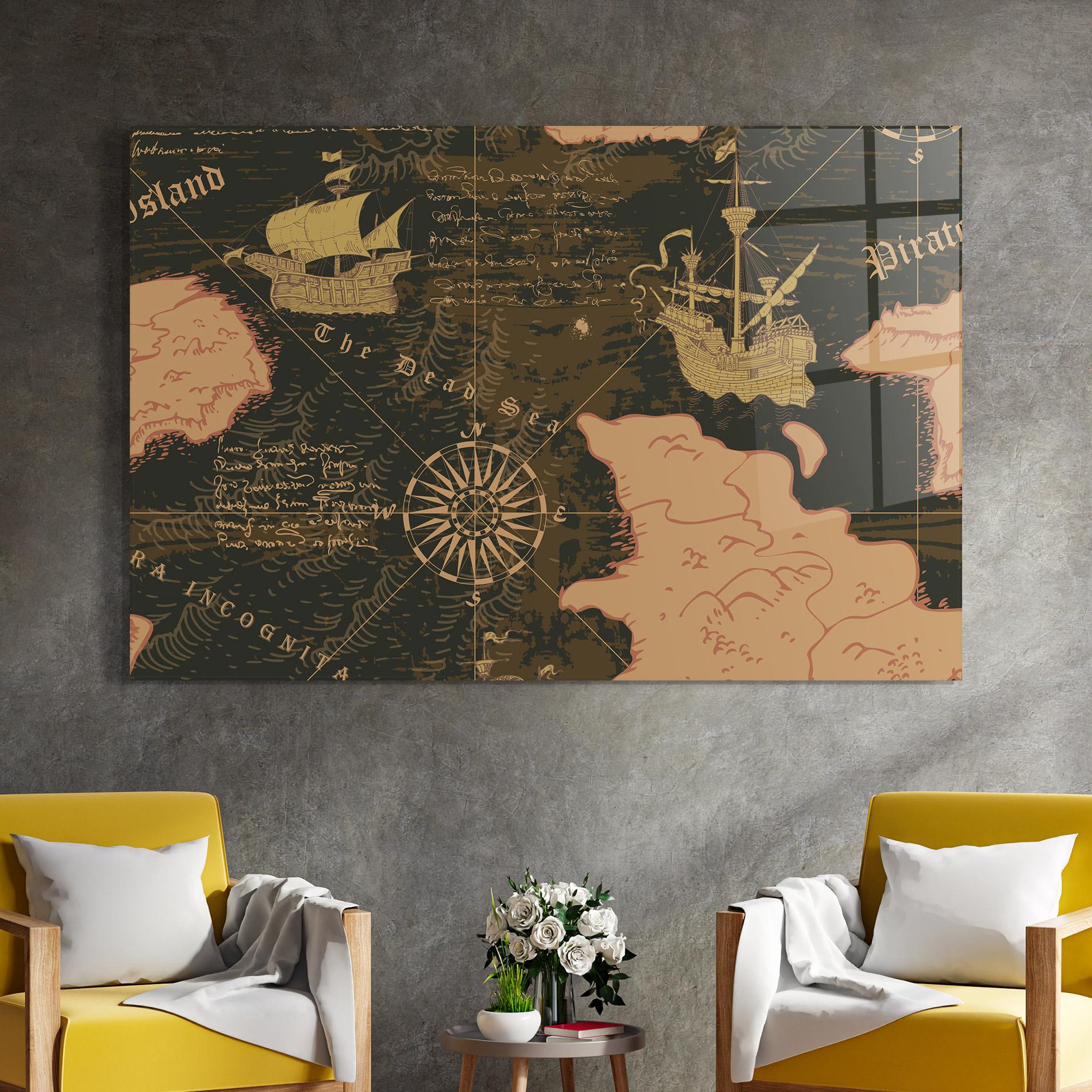 Obraz na Szkle Cool Old Map mockup 4