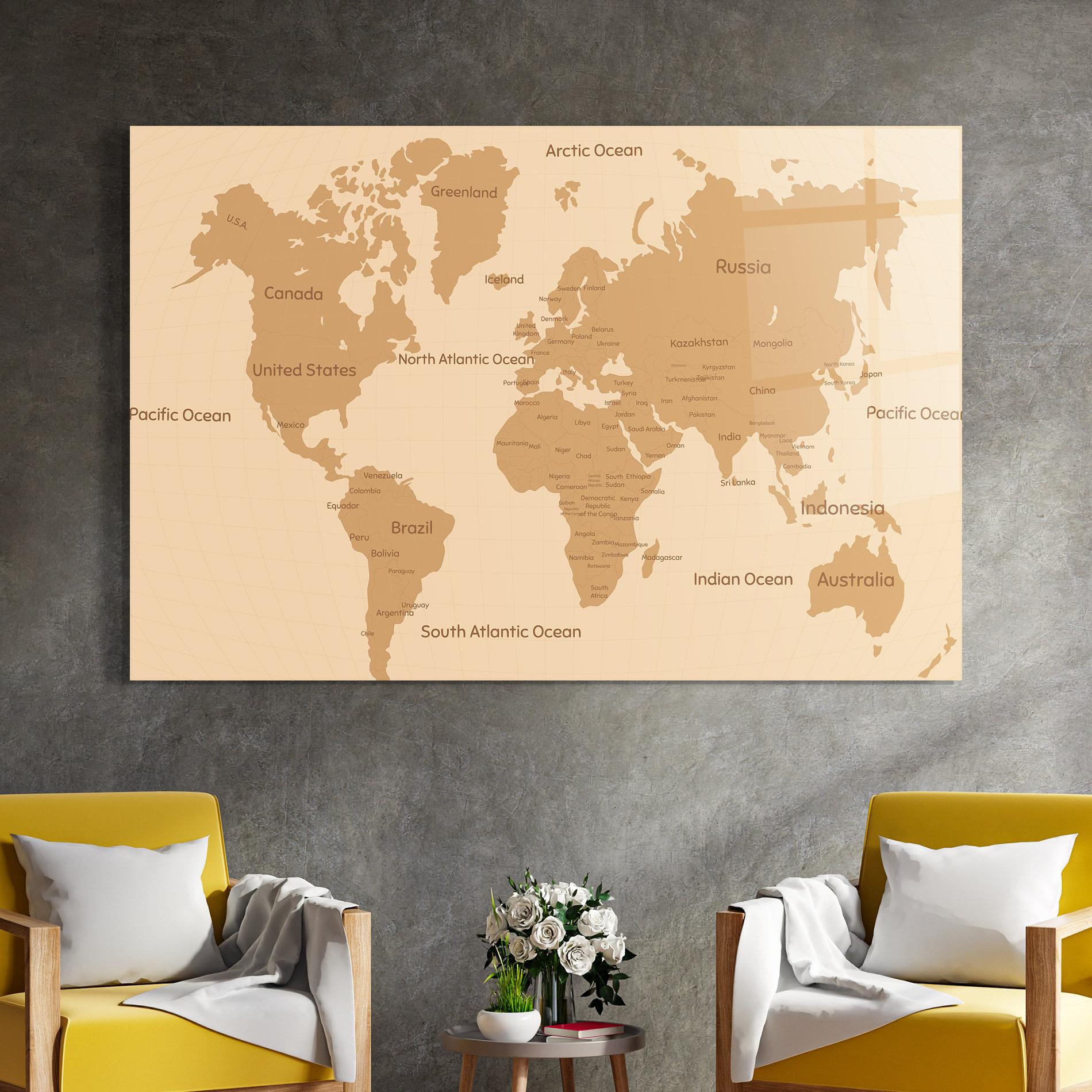 Obraz na Szkle Ocean Old Map mockup 4