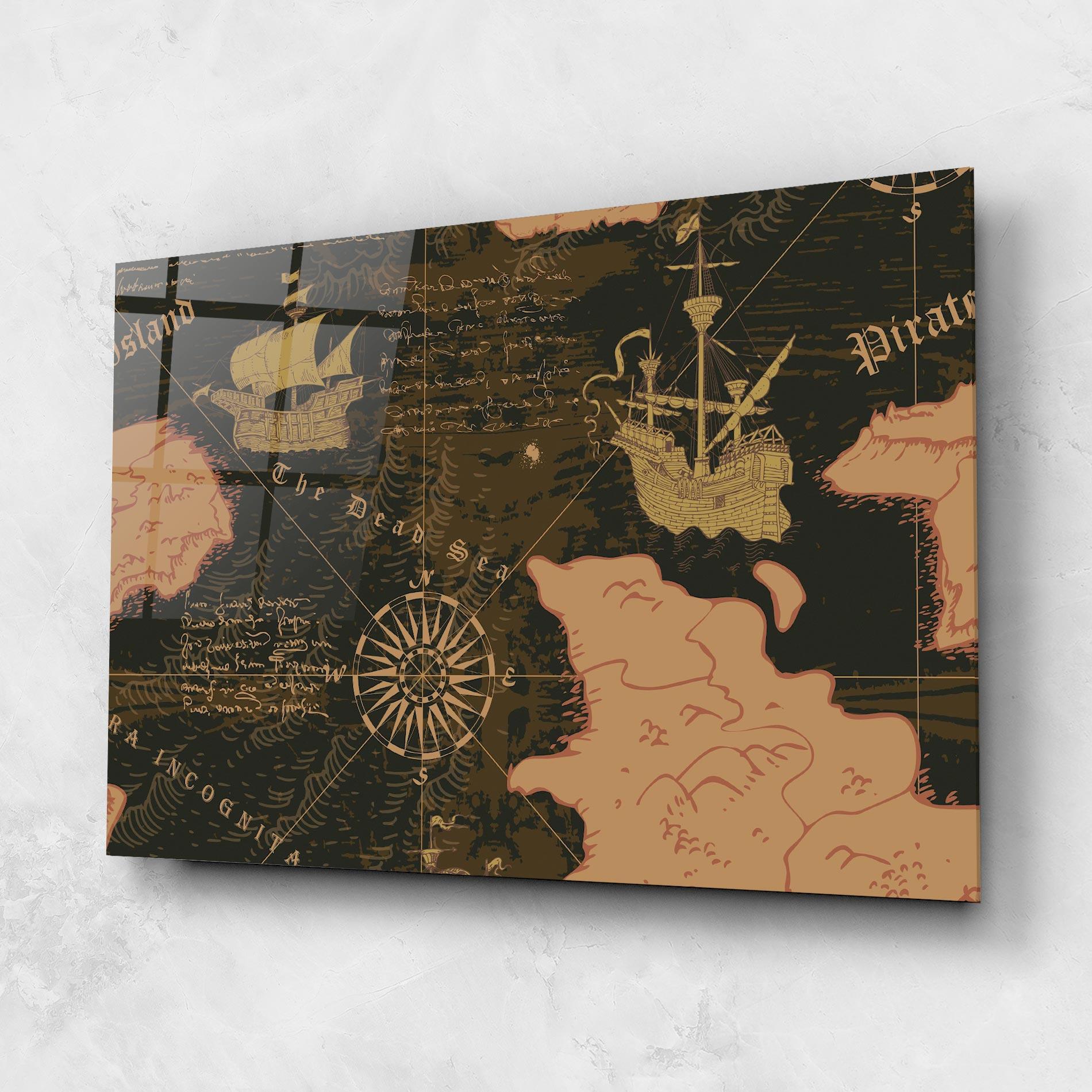 Obraz na Szkle Cool Old Map mockup 1